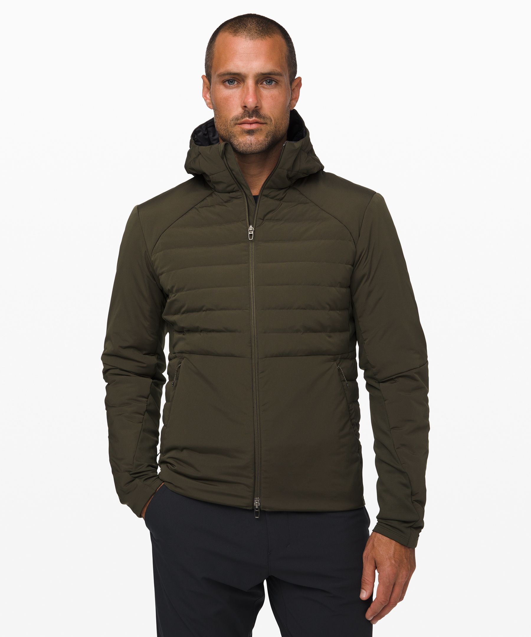 Lululemon Down For It All Jacket In Dark Olive