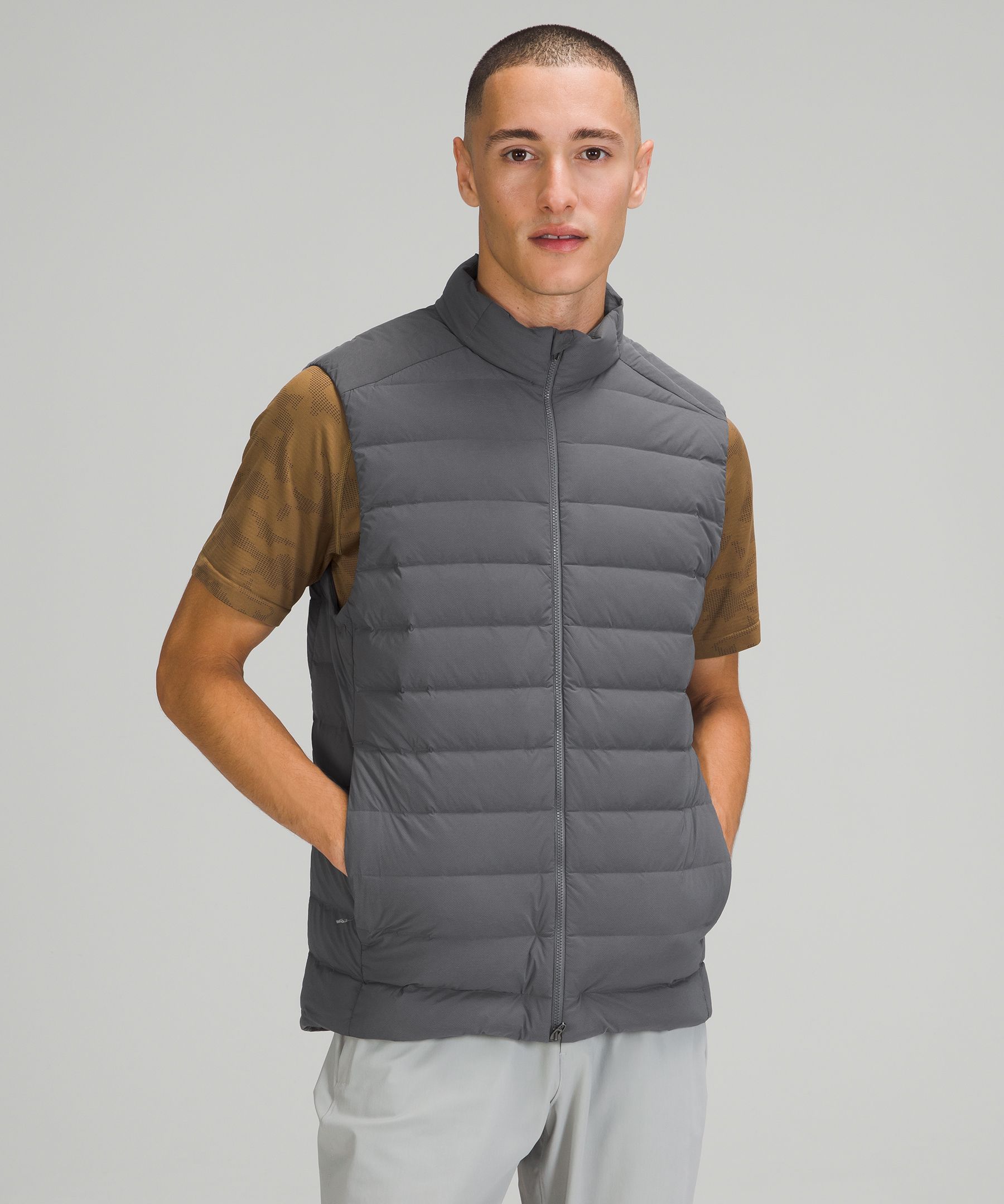 Lululemon Navigation Stretch Down Vest In Grey