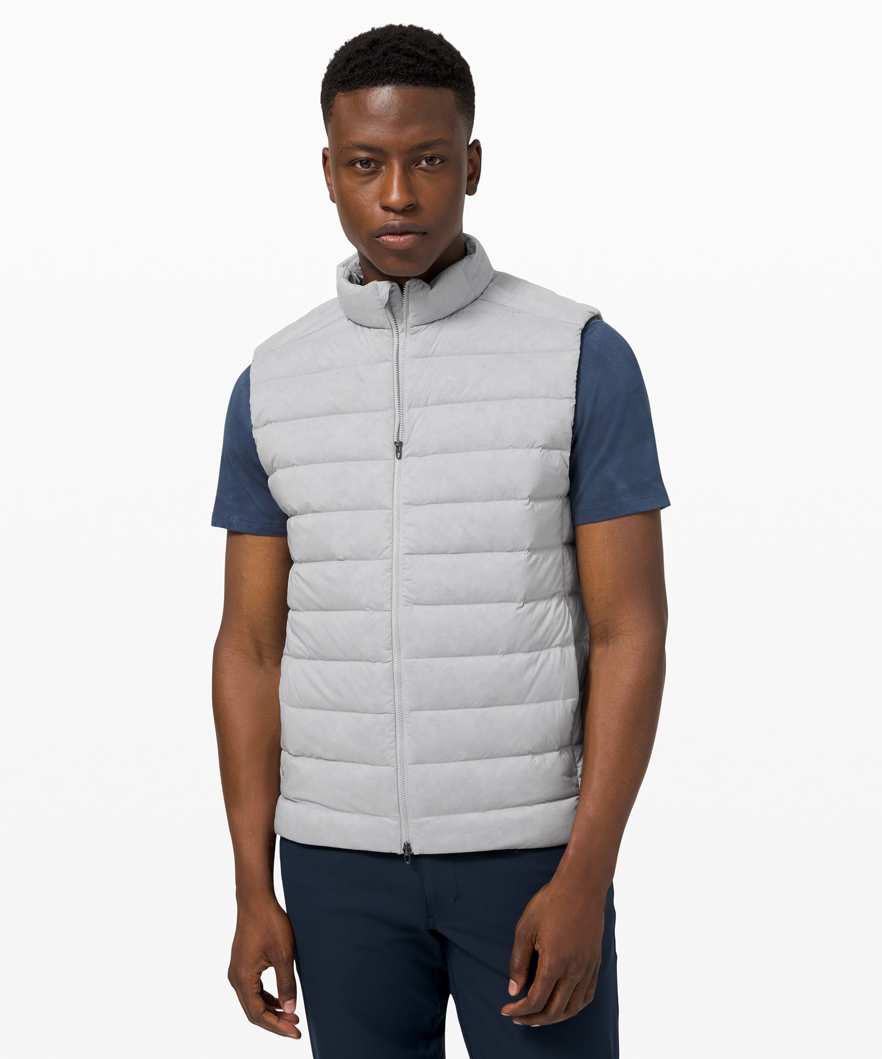 Lululemon Navigation Stretch Down Vest In Grey