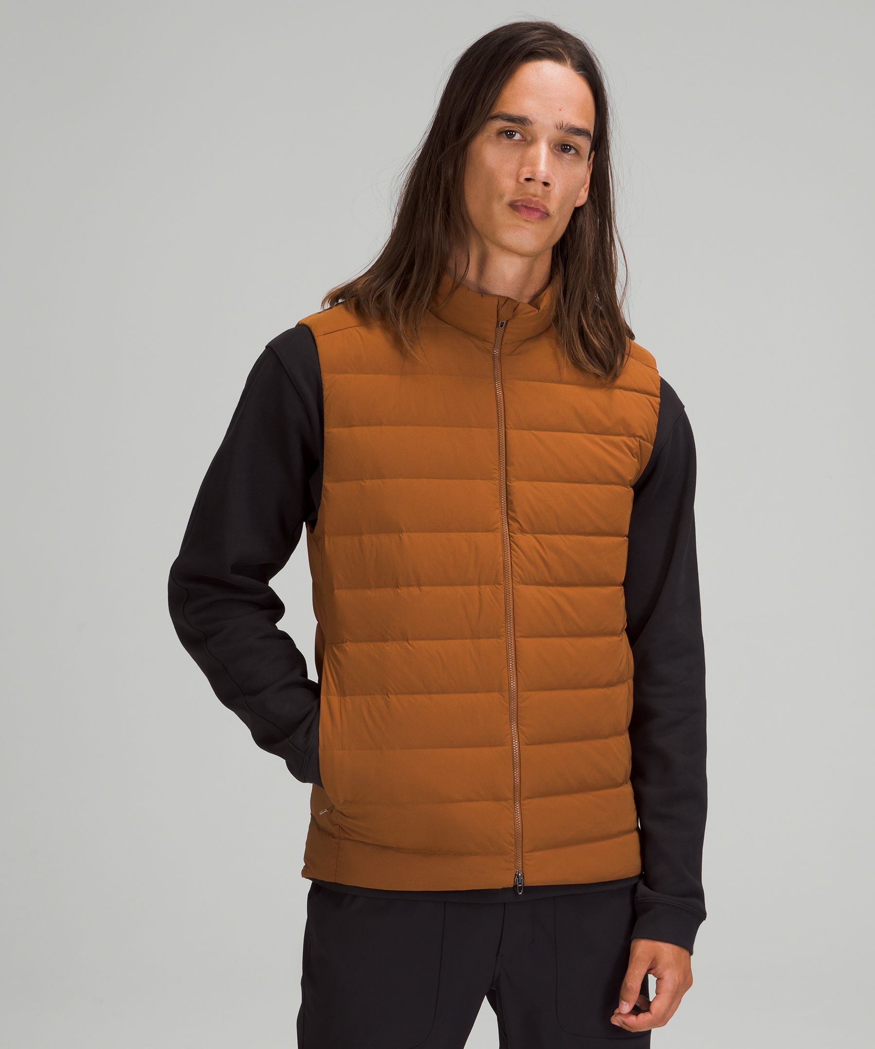 Lululemon Navigation Stretch Down Vest In Copper Brown