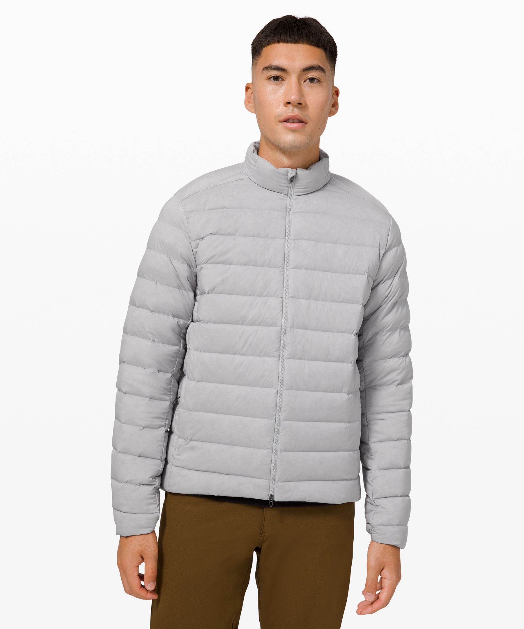 Lululemon Navigation Stretch Down Jacket In Grey