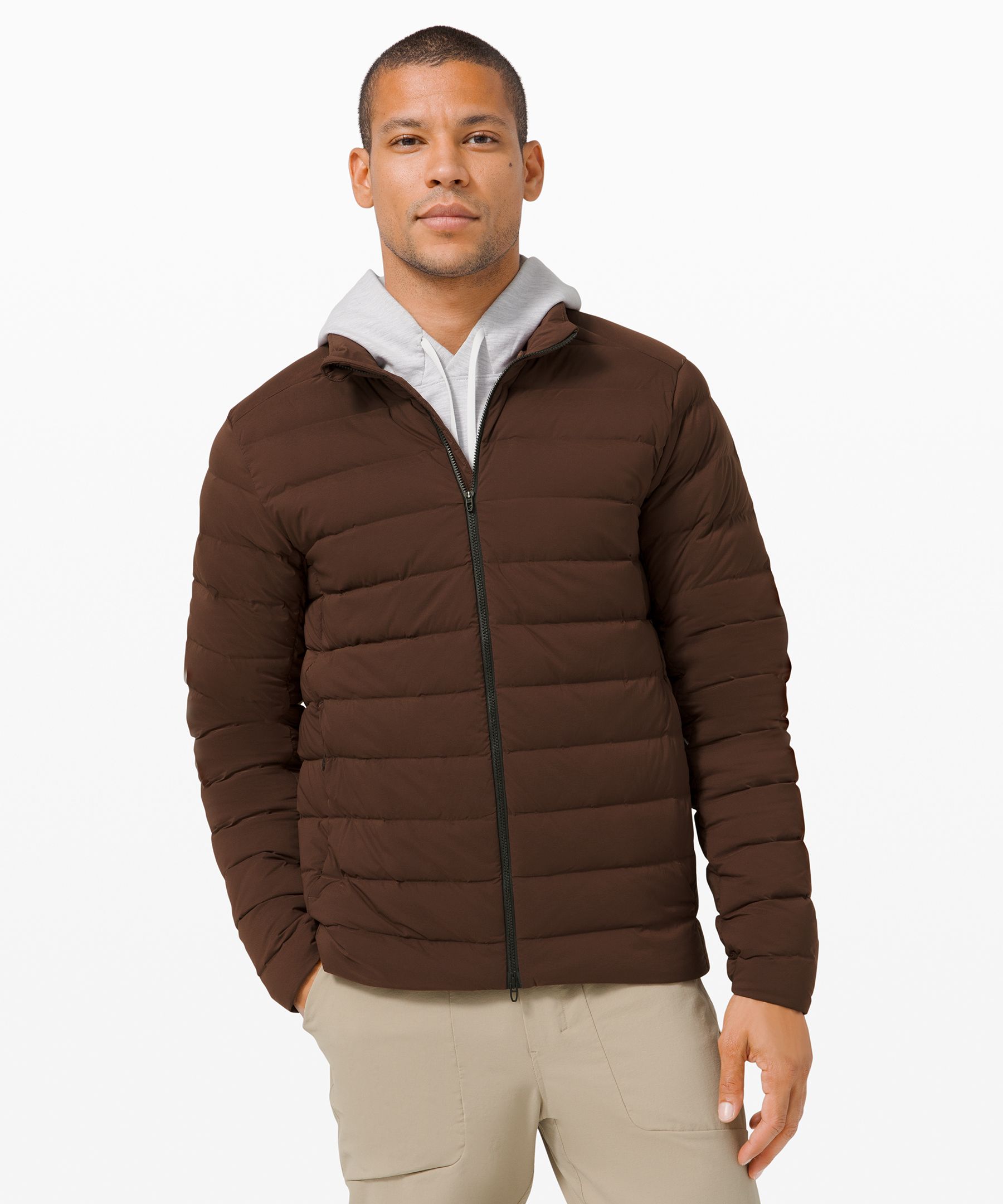 Black Navigation recycled-fibre quilted down coat, Lululemon