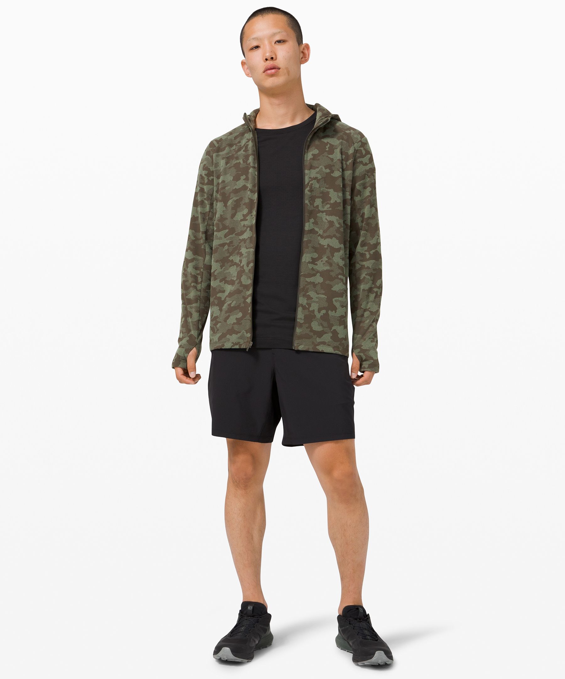 Lululemon Surge Warm Half-zip Jacquard In Heritage Camo Jacquard Graphite  Grey Silver Drop