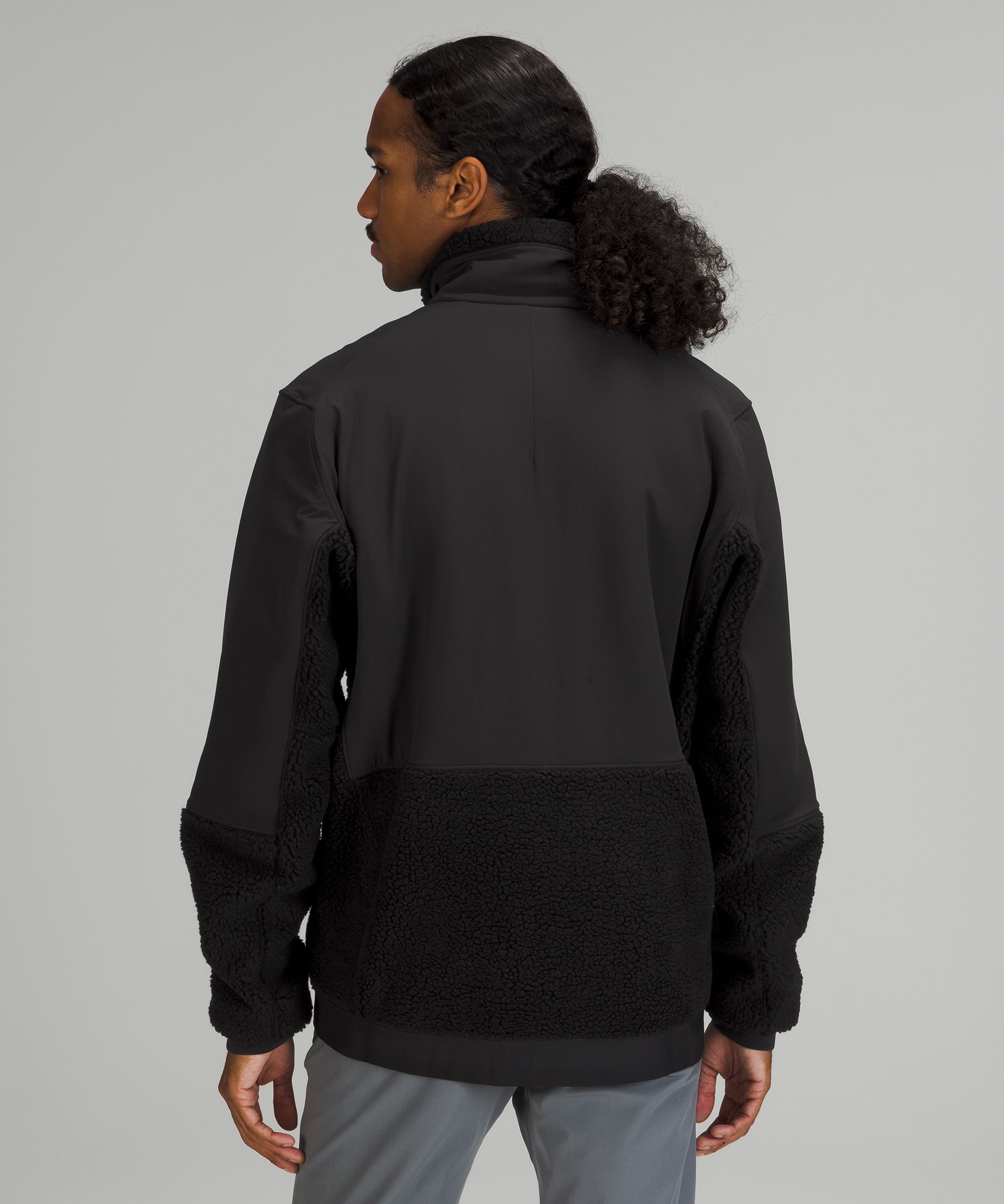 Lululemon Textured Fleece Button Jacket - Black - lulu fanatics