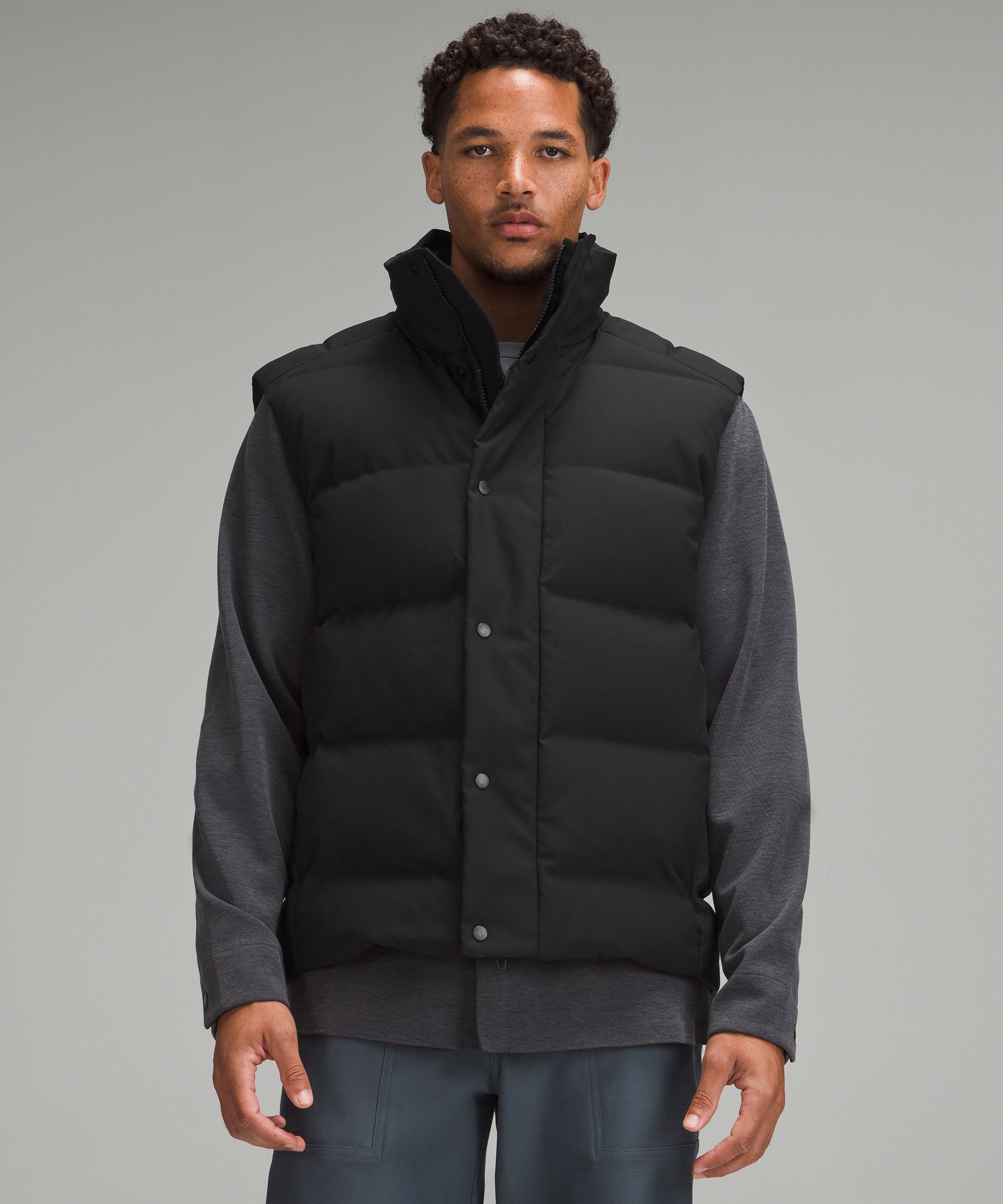 Wunder Puff 600-Down-Fill Vest Tech Canvas - Black,Neutral