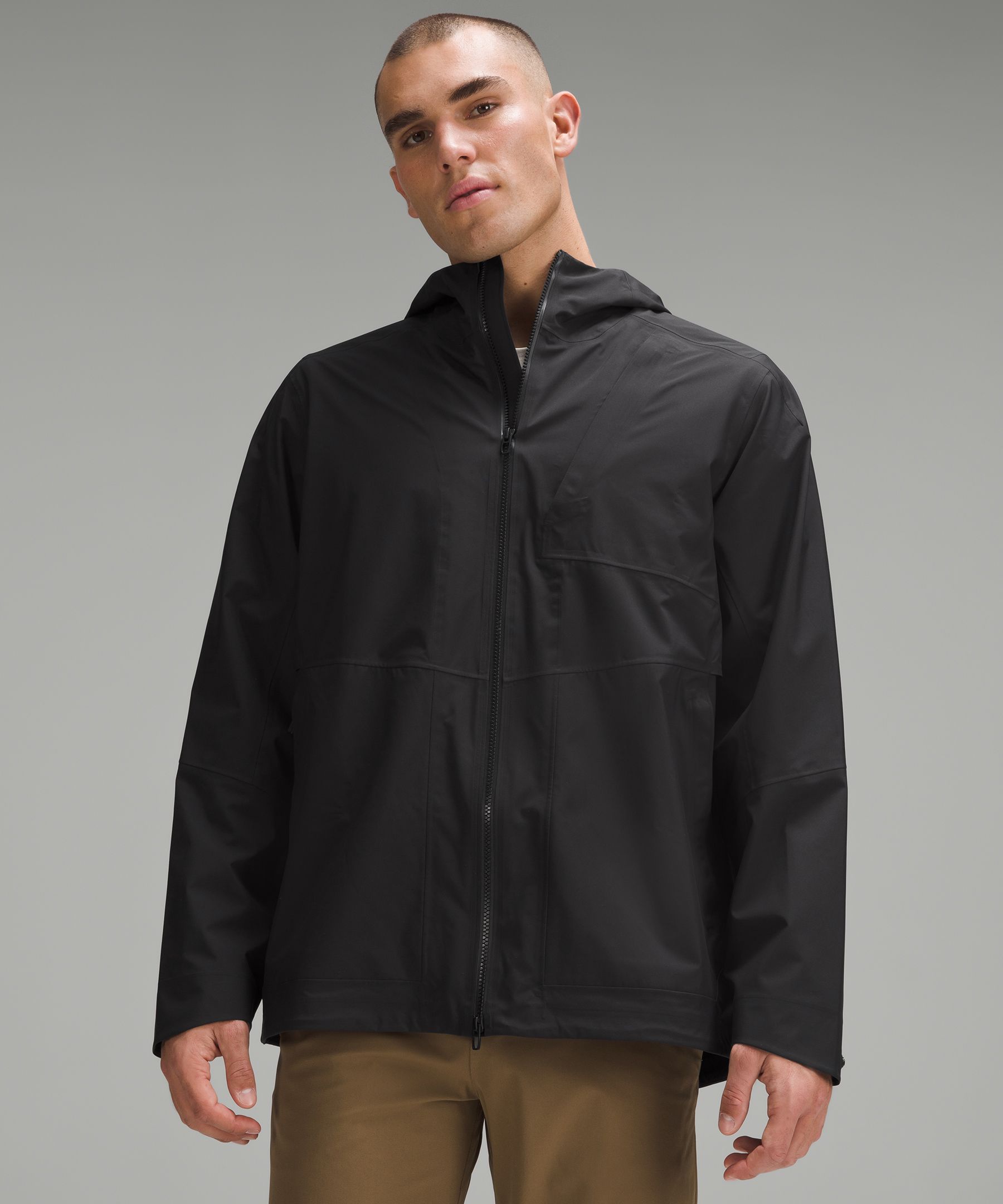 lululemon athletica, Jackets & Coats, Lululemon Black Grey Rain Jacket  Size 8