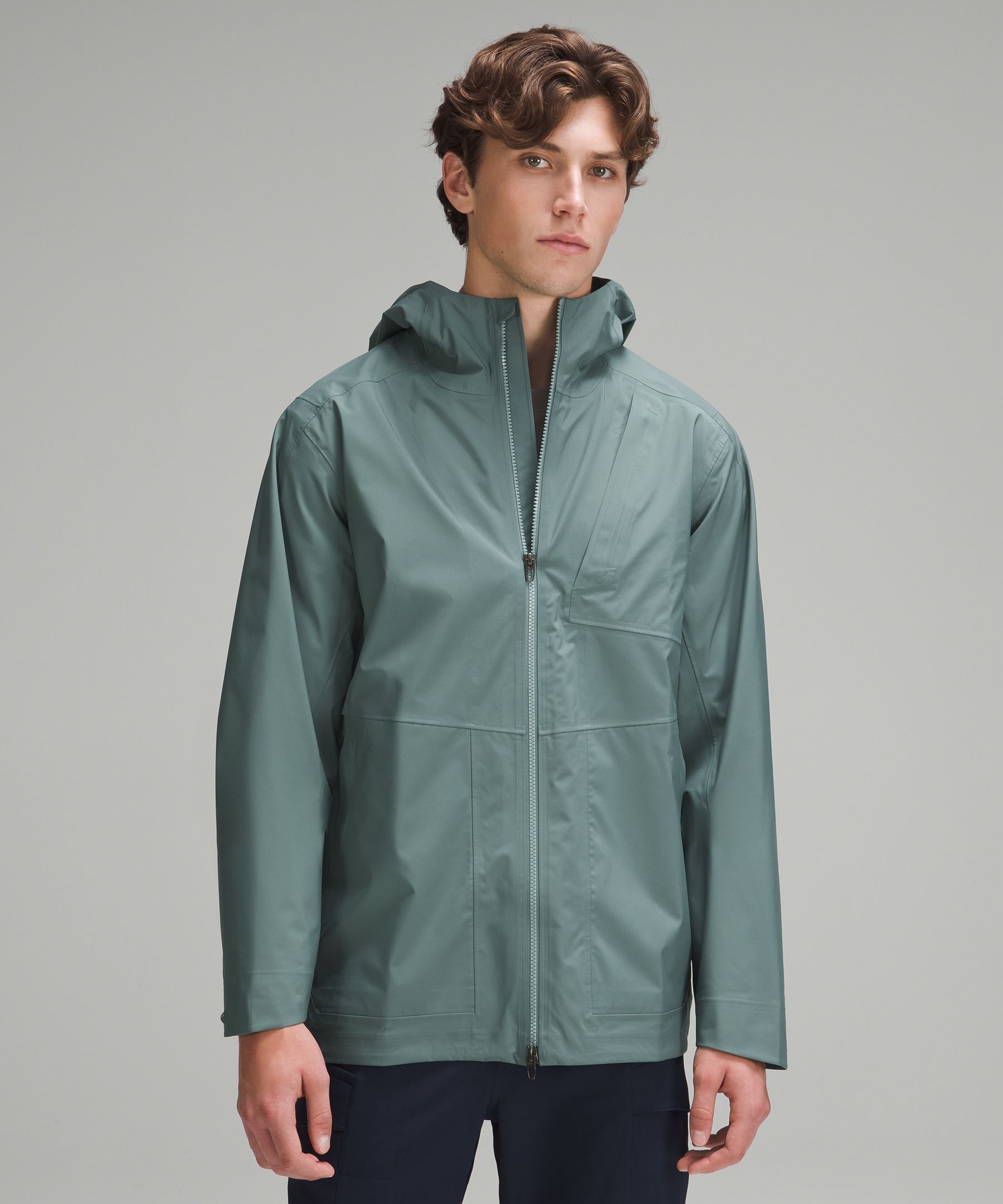 Waterproof Full-Zip Rain Jacket, Men's Coats & Jackets