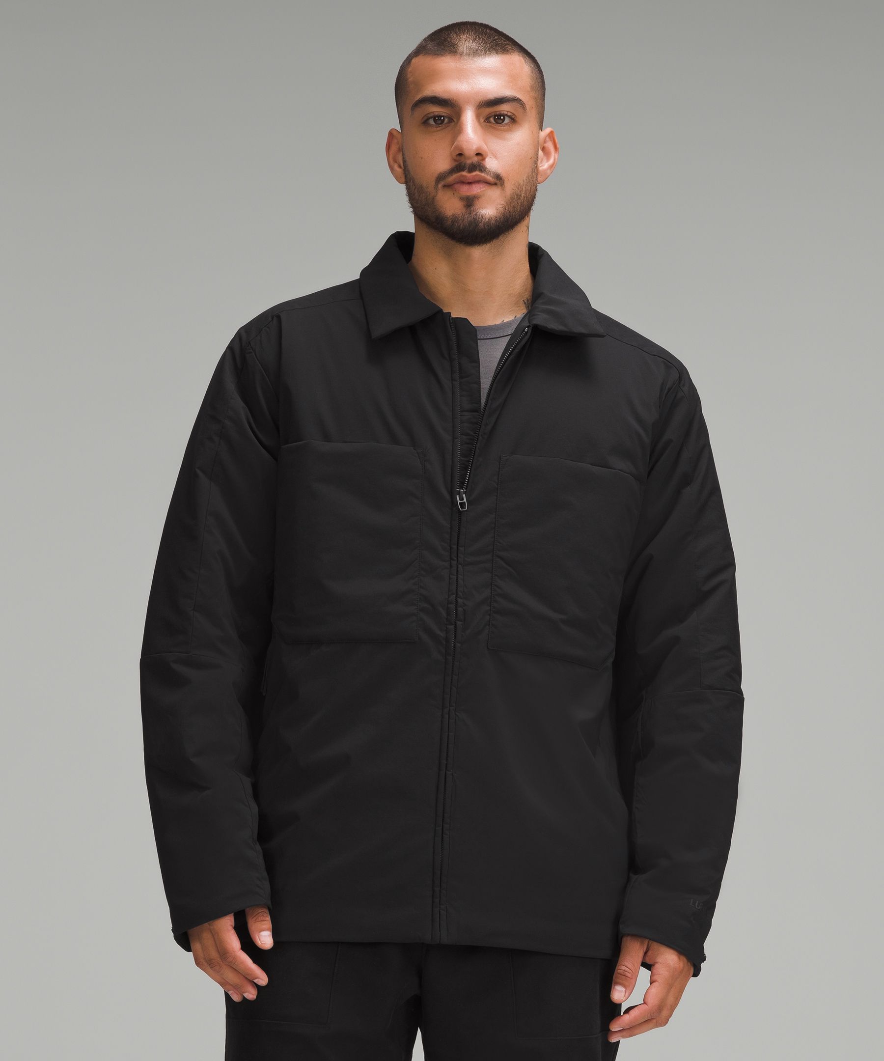 Insulated Utility Shirt Jacket - Black,Neutral