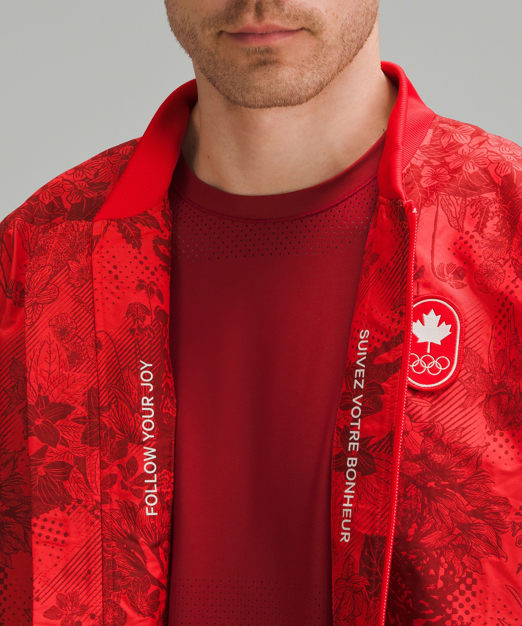 Team Canada Men's Vented Jacquard Bomber Jacket *COC Logo | Coats & Jackets