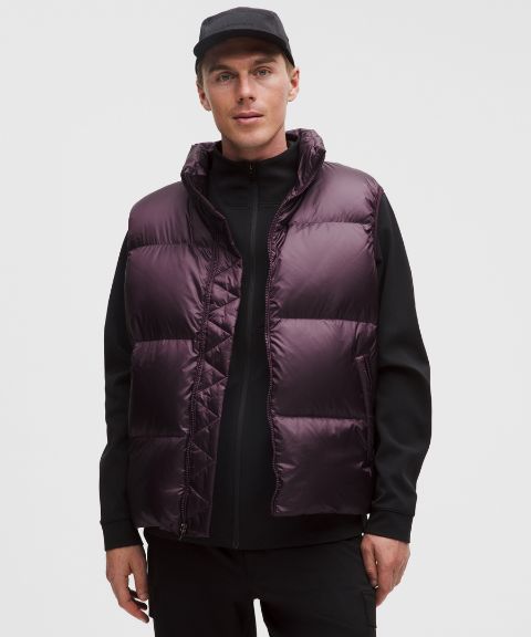 Мужской пуховый жилет Lululemon Always Down Puffer, цвет: Чёрный сливовый