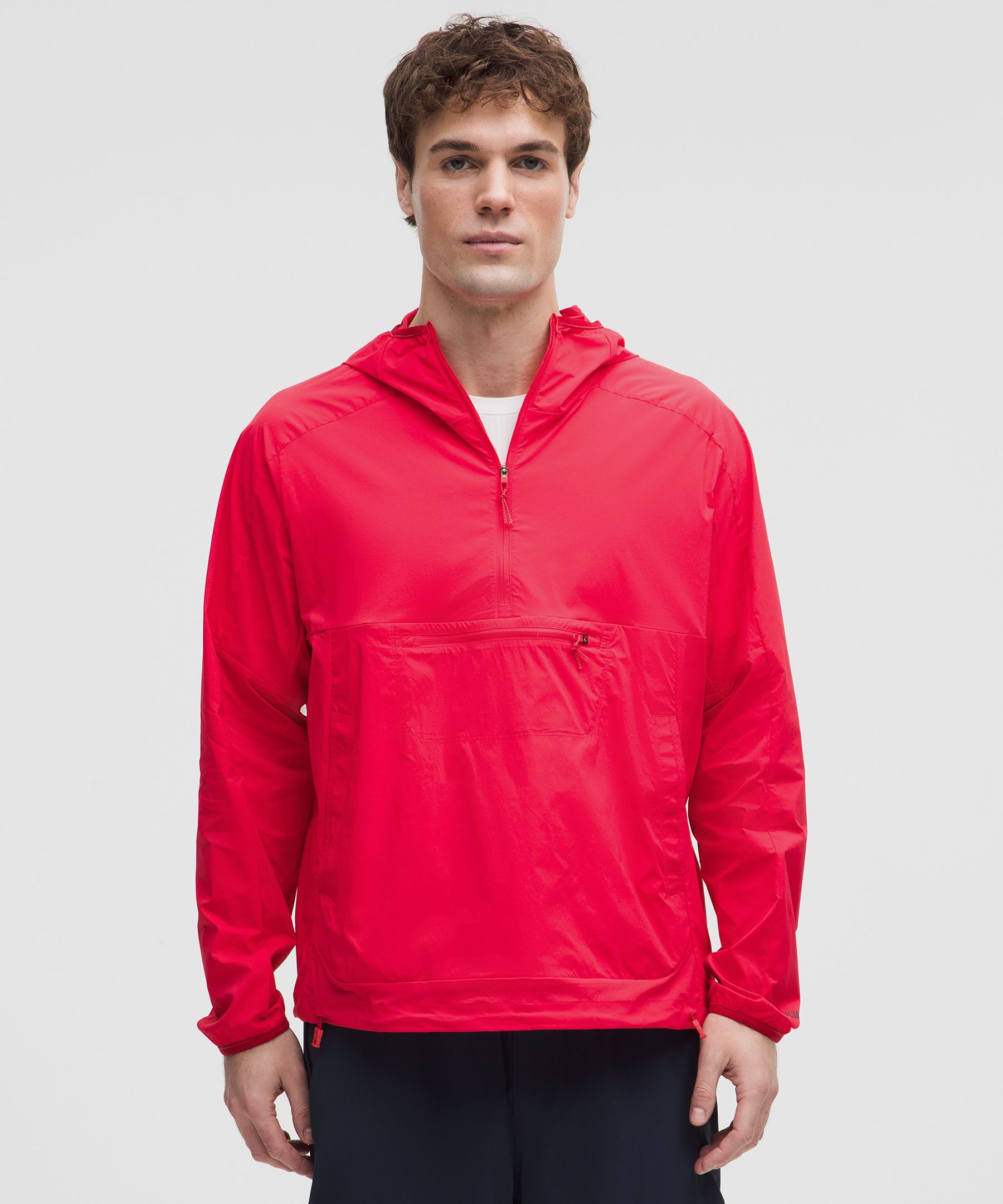 Multi-Pocket Running Anorak - Red