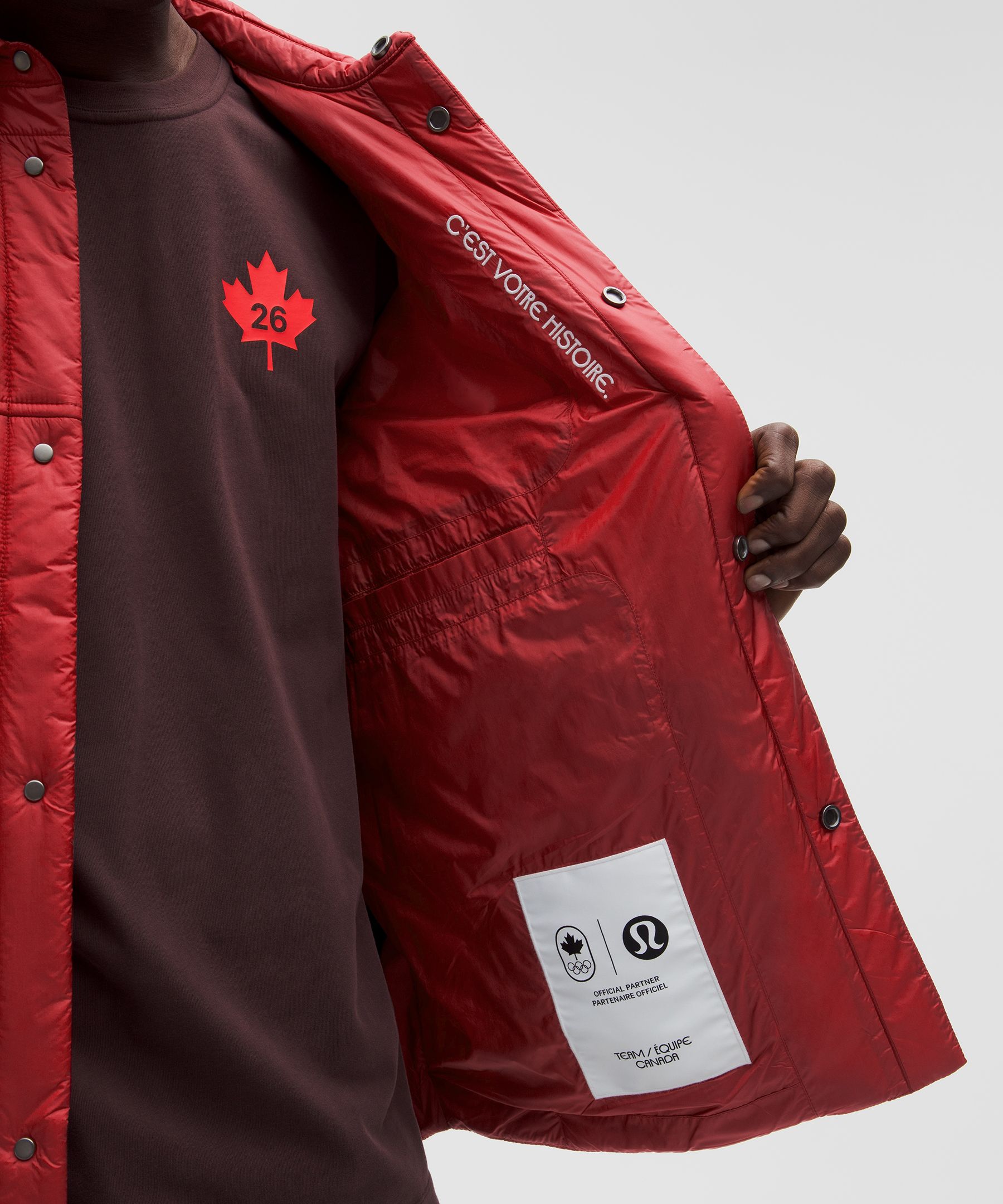 Team Canada Men's Nylon Taffeta Insulated Shacket *COC Logo