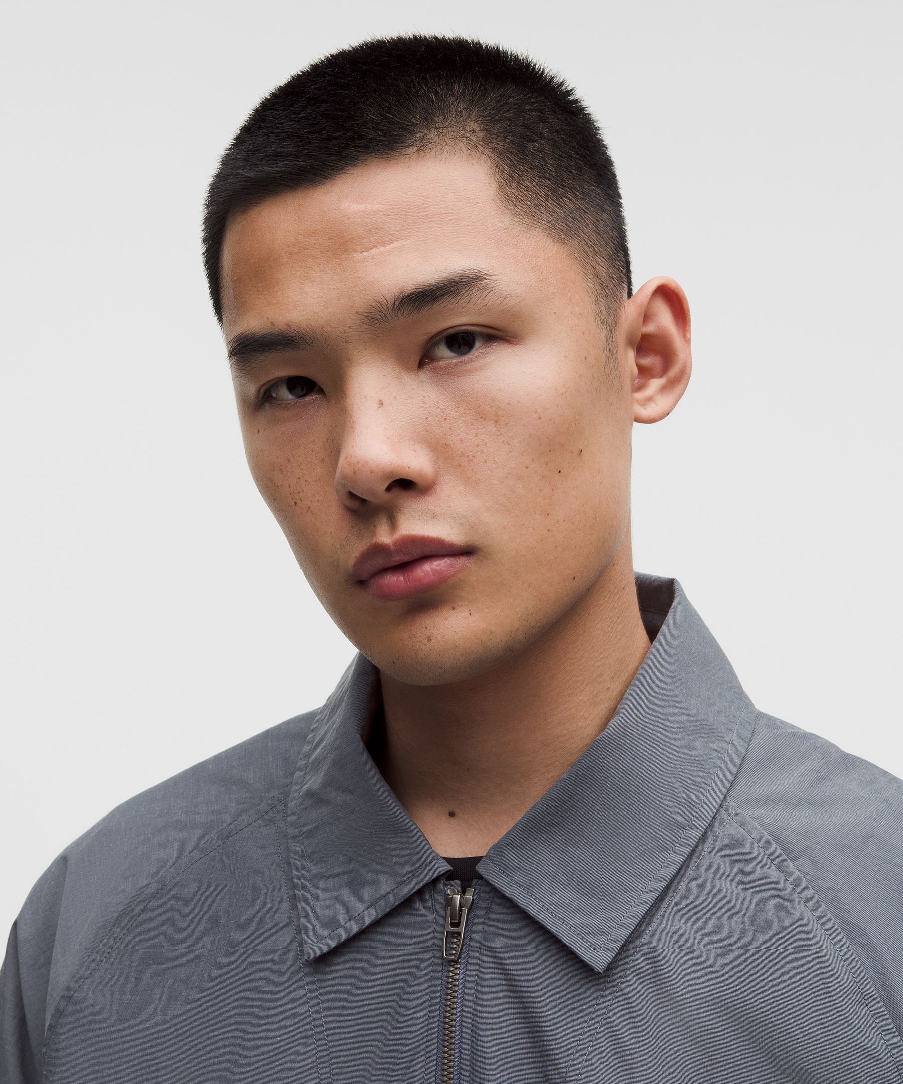 Cotton-Blend Collared Jacket