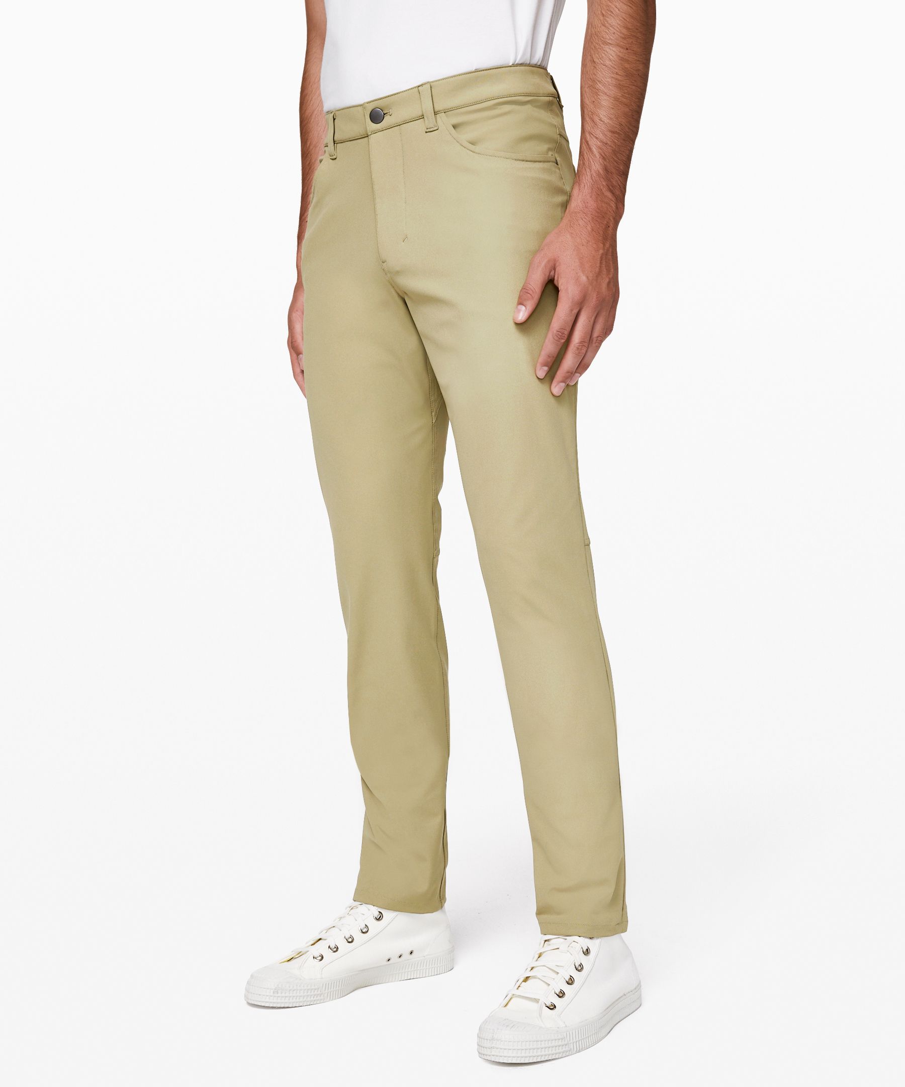 Lululemon Abc Classic-fit Pants 34" Warpstreme In Tofino Sand