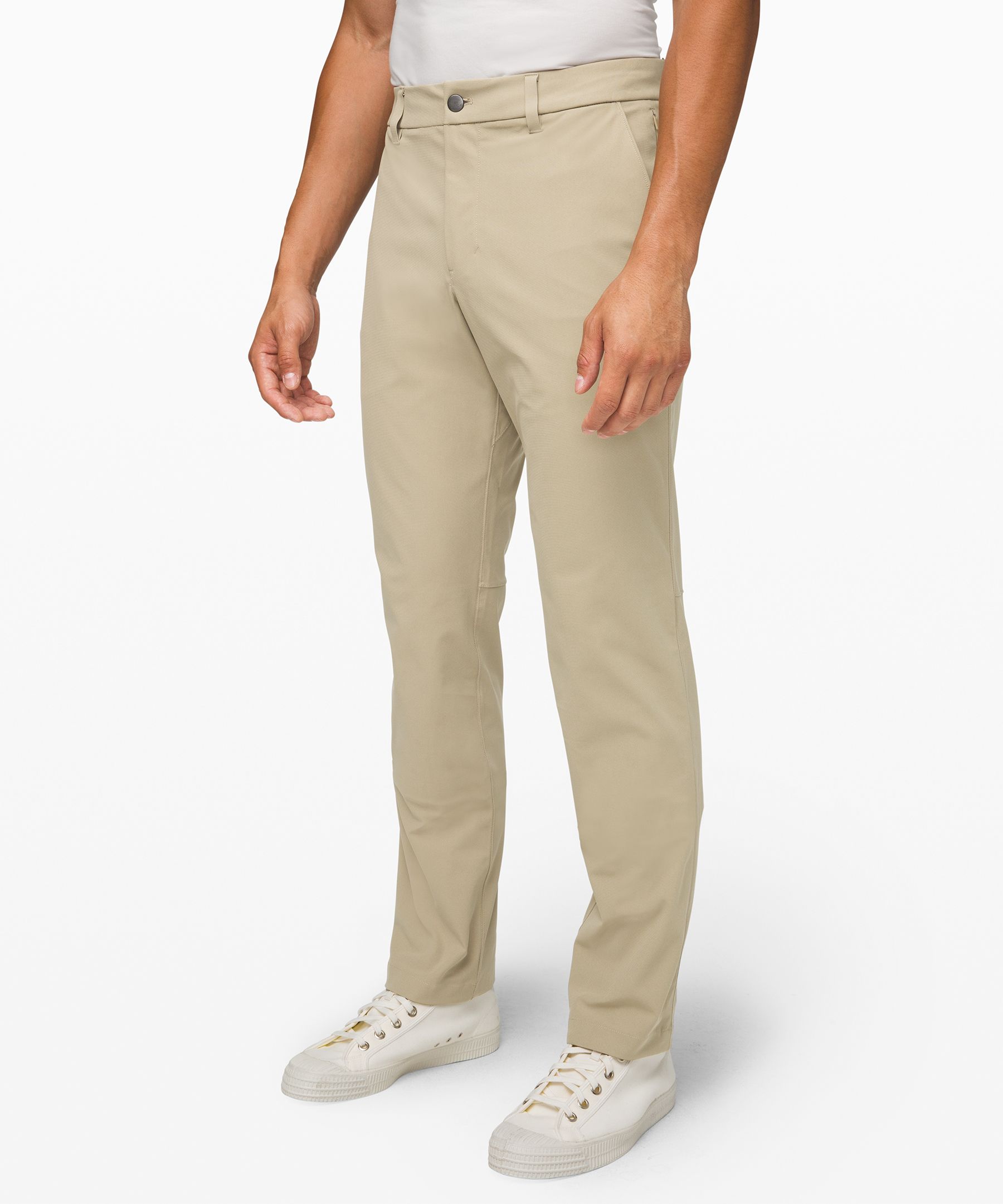 Lululemon Commission Pant Relaxed *online Only Warpstreme 34" In Khaki