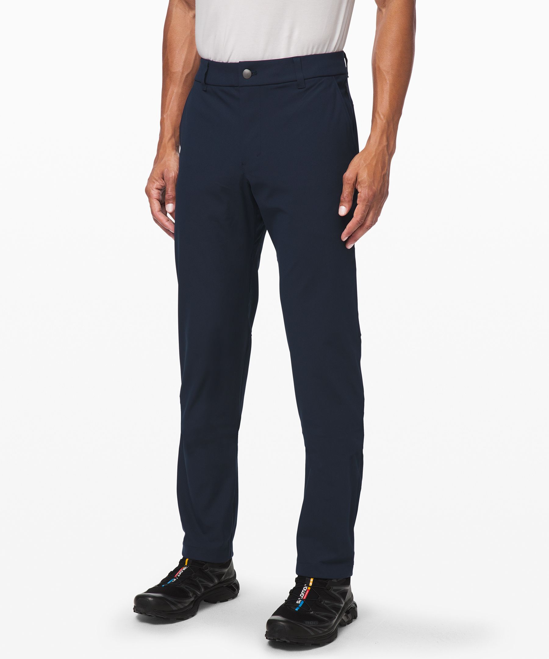 Lululemon Commission Relaxed-fit Pants 34" Warpstreme In True Navy