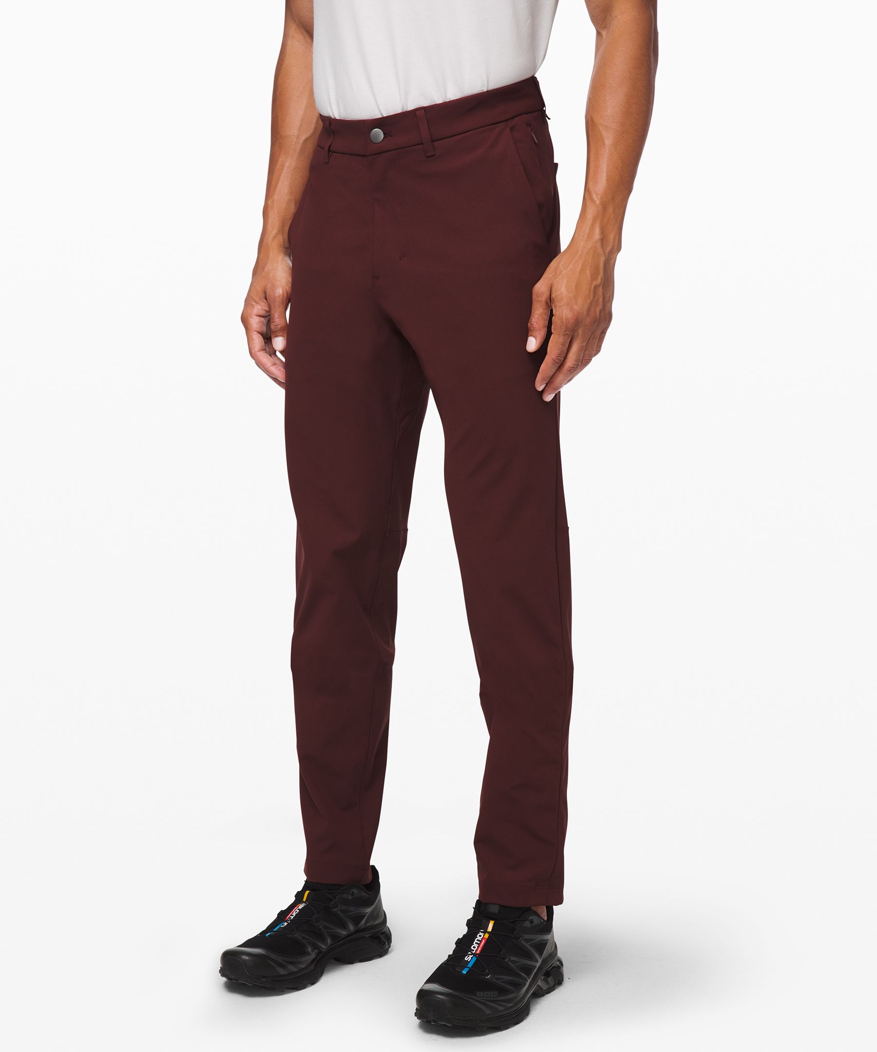 Lululemon Commission Pant Slim *online Only Warpstreme 37" In Maroon