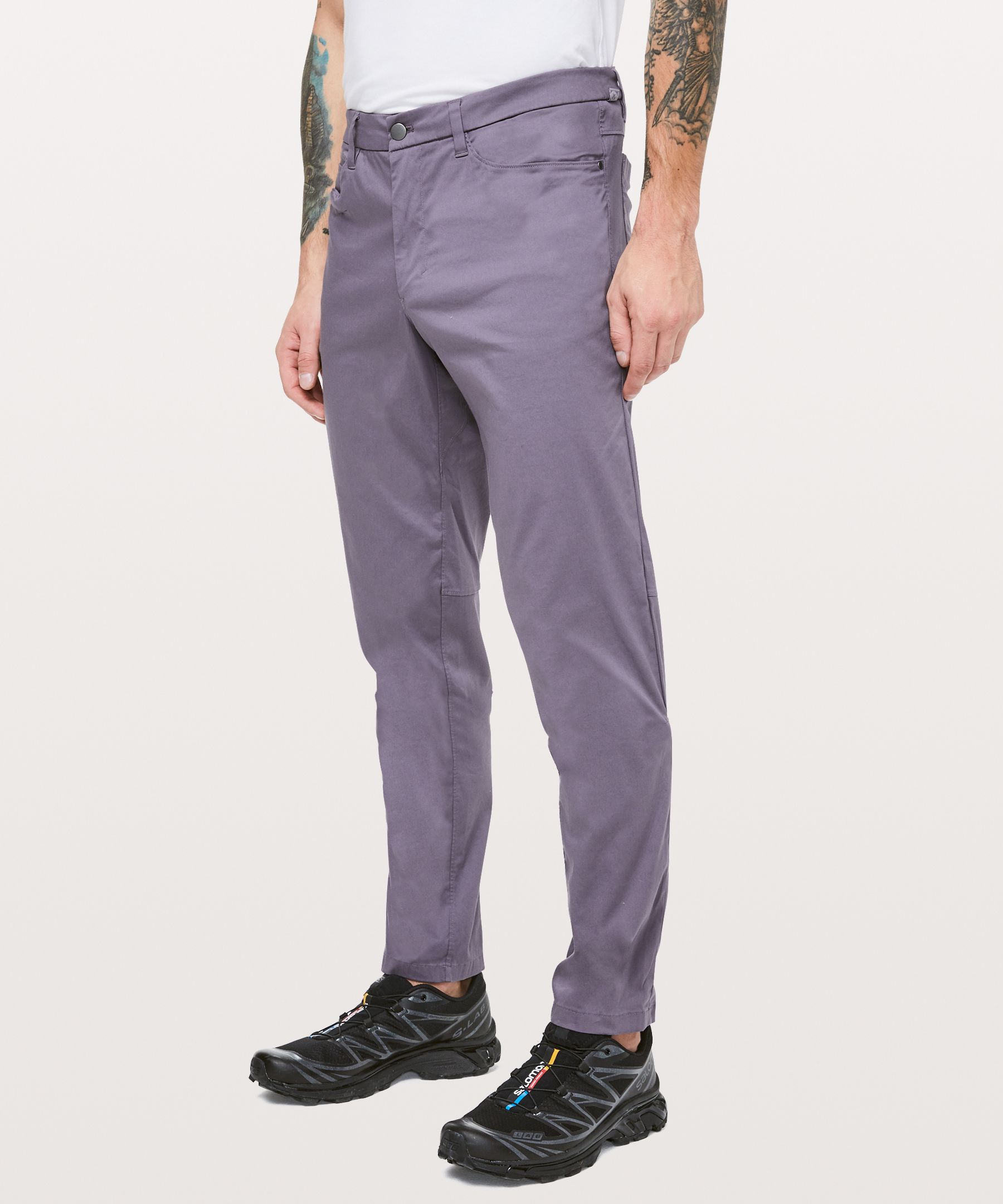 Lululemon Abc Pant Slim *swift Cotton 34" In Graphite Purple