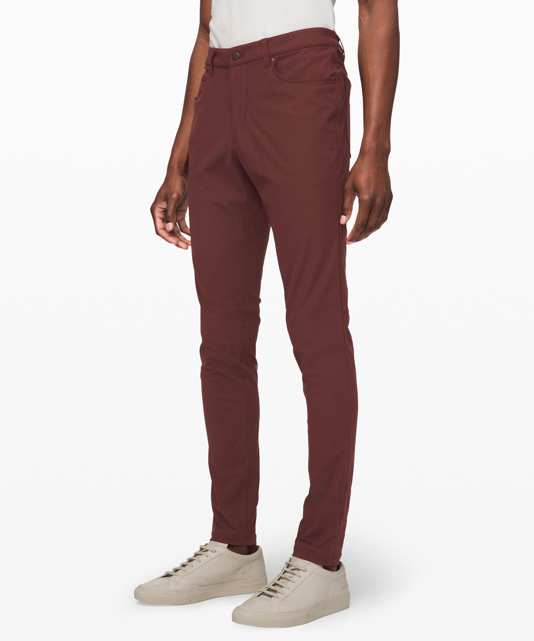 Lululemon Abc Pant *skinny Warpstreme 34" In Maroon