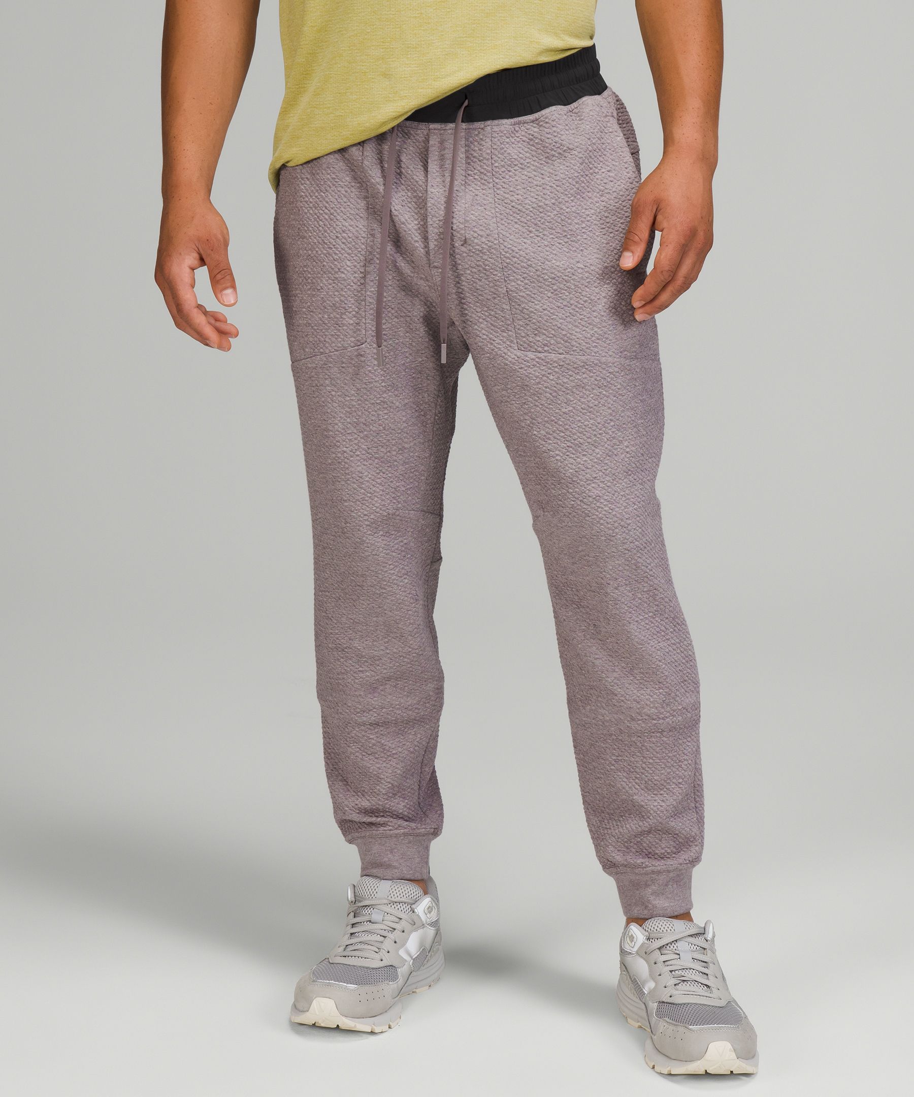 Lululemon At Ease Joggers In Heathered Lunar Rock/black