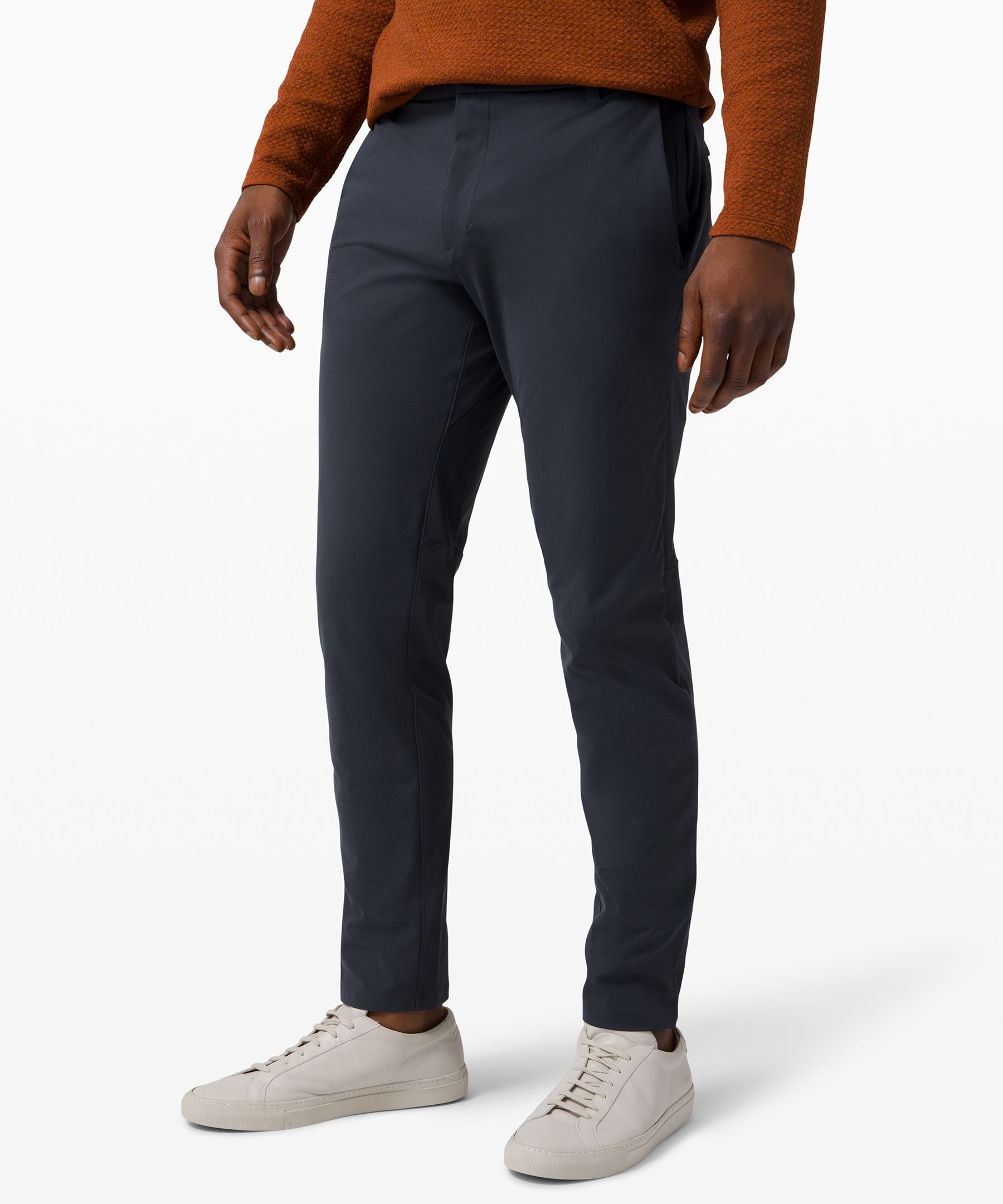 Lululemon Commission Classic-fit Pants 34" Warpstreme In Obsidian