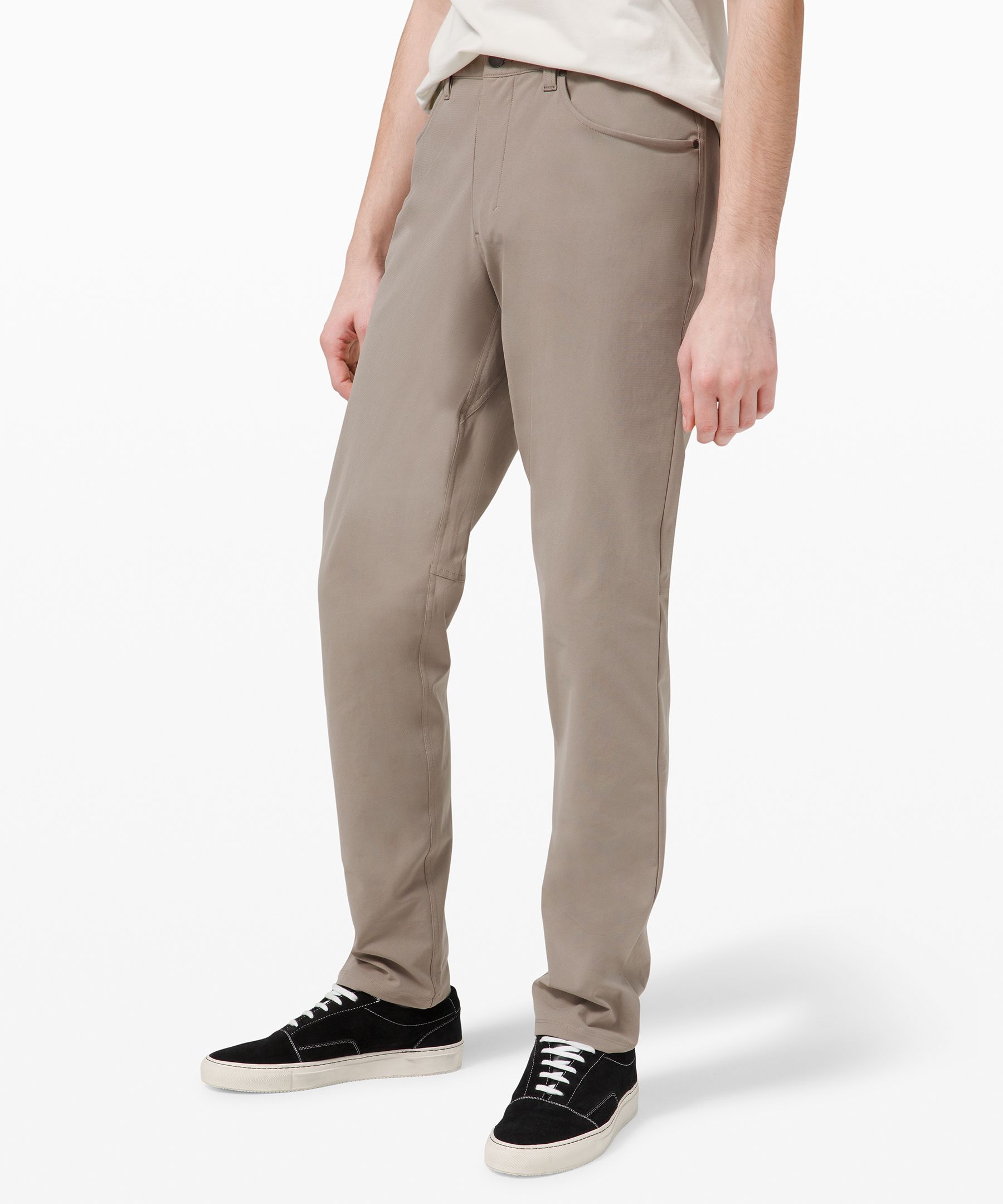 Lululemon Abc Classic-fit Pants 34" Warpstreme In Carbon Dust