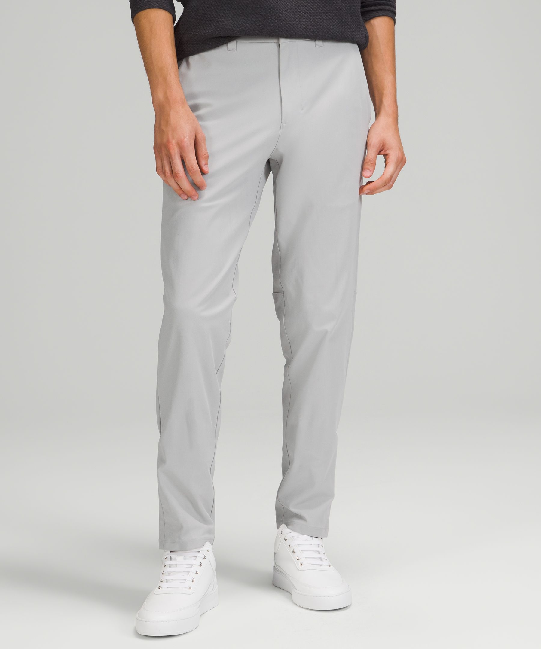 Lululemon Commission Slim-fit Pants 34" Warpstreme In Silver Drop