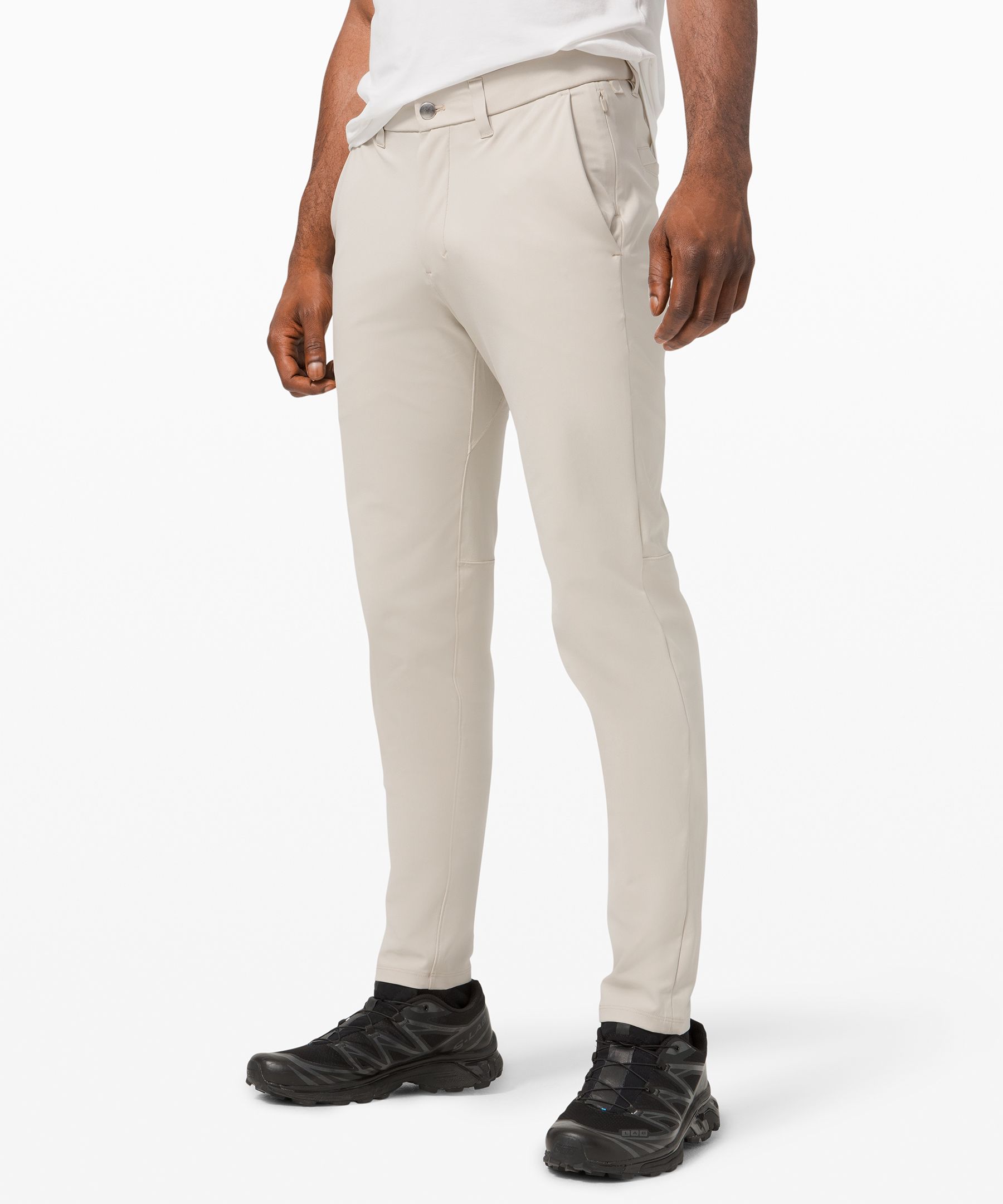 Lululemon Commission Slim-fit Pants 34" Warpstreme In Silverstone