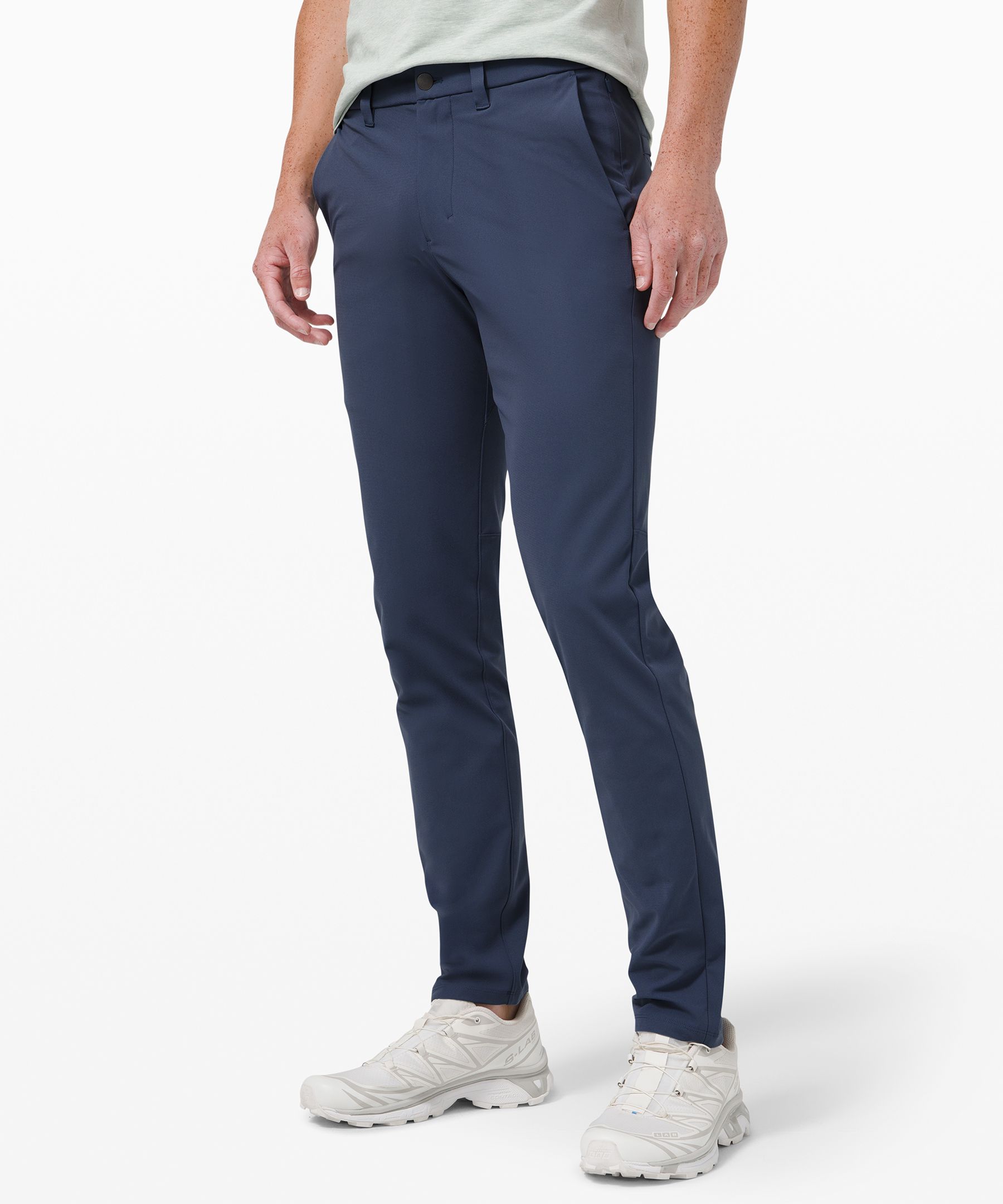 Lululemon Commission Slim-fit Pants 32" Warpstreme In Iron Blue