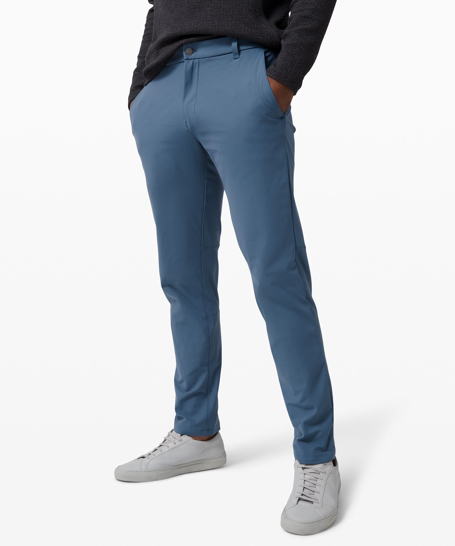 Lululemon Commission Classic-fit Pants 30 Warpstreme In Iron Blue