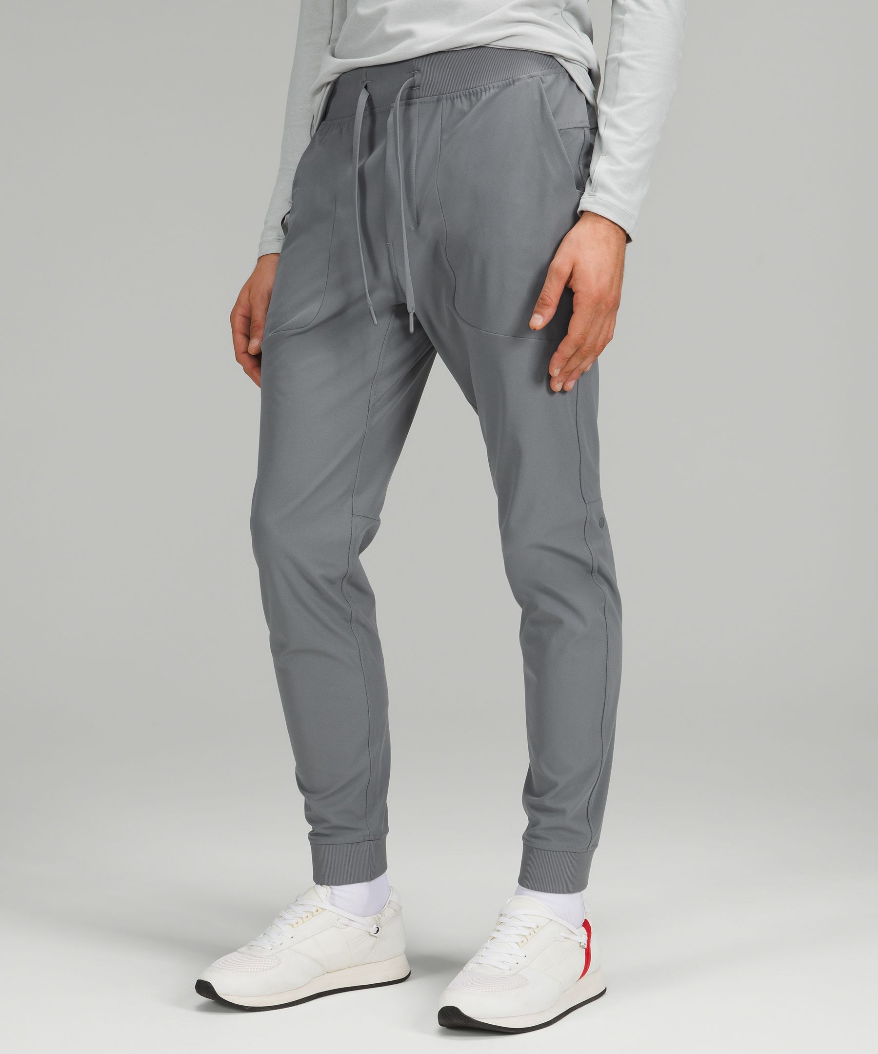 Lululemon Abc Skinny-fit Joggers Warpstreme In Asphalt Grey