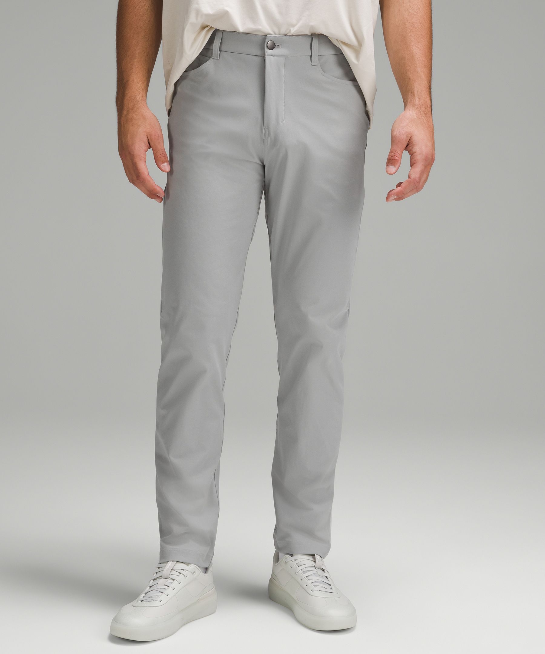 Lululemon Abc Classic-fit Pants 30" Warpstreme In Silver Drop