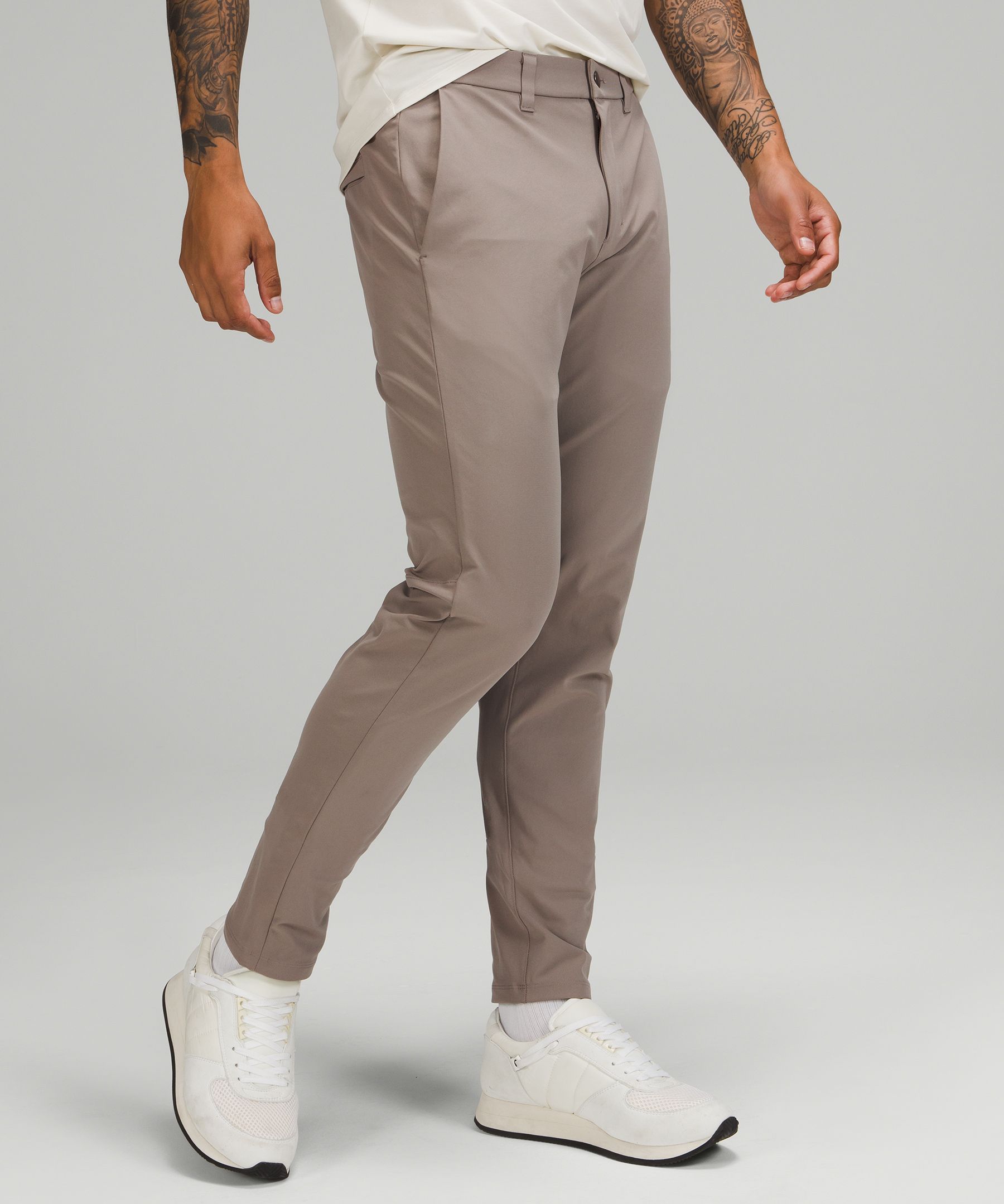 Lululemon Commission Slim-fit Pants 30" Warpstreme In Carbon Dust
