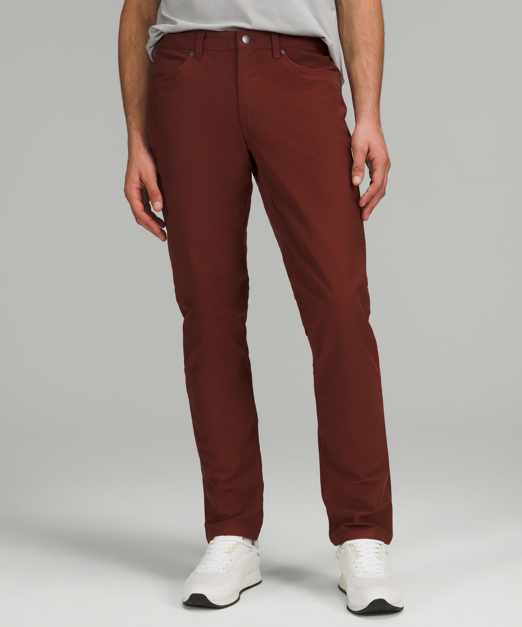 Lululemon Abc Classic-fit Pants 34" Utilitech In Brown