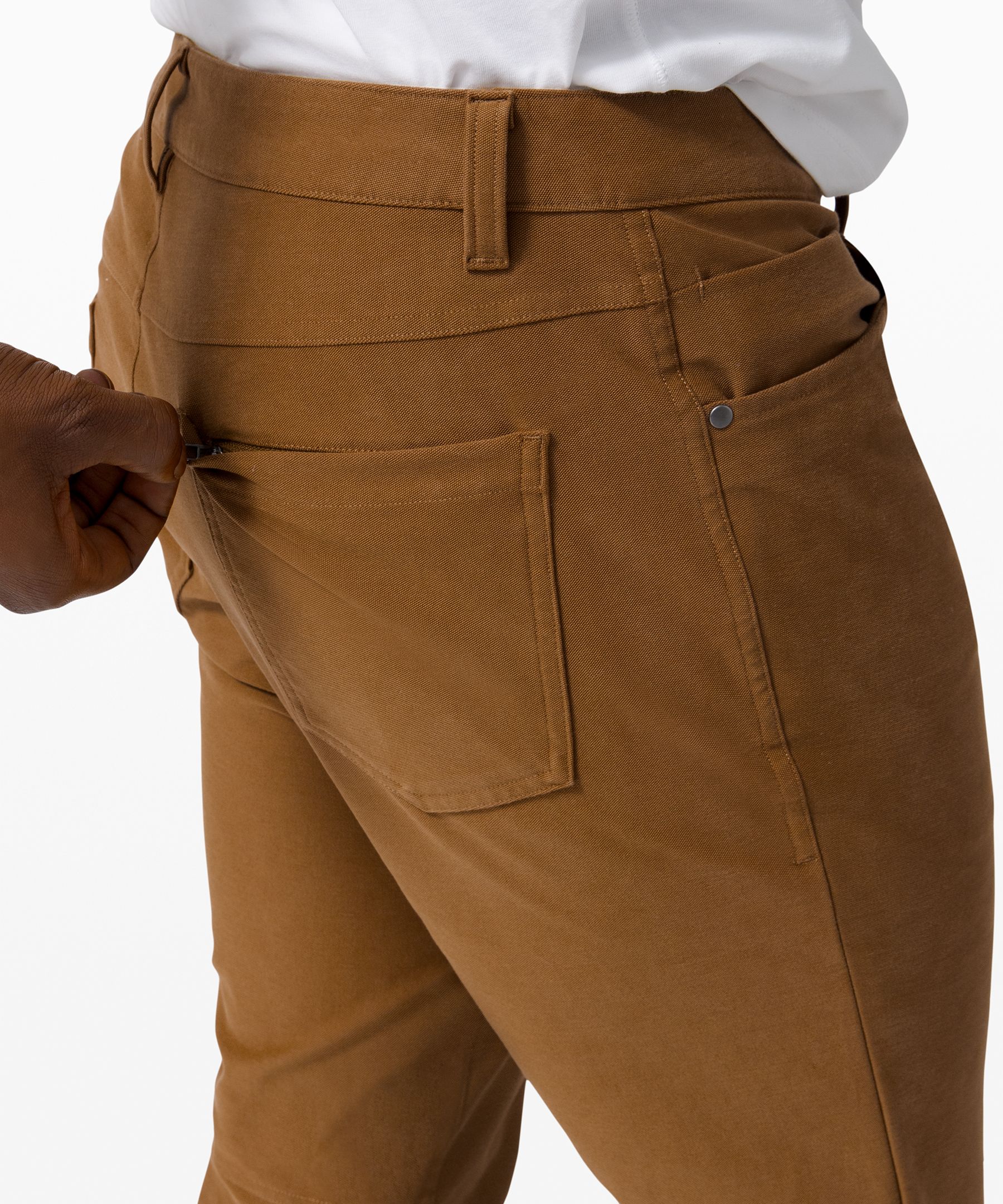 Lululemon ABC Pants Utilitech Canvas 32 Stretch Brown Tan 5 Pocket