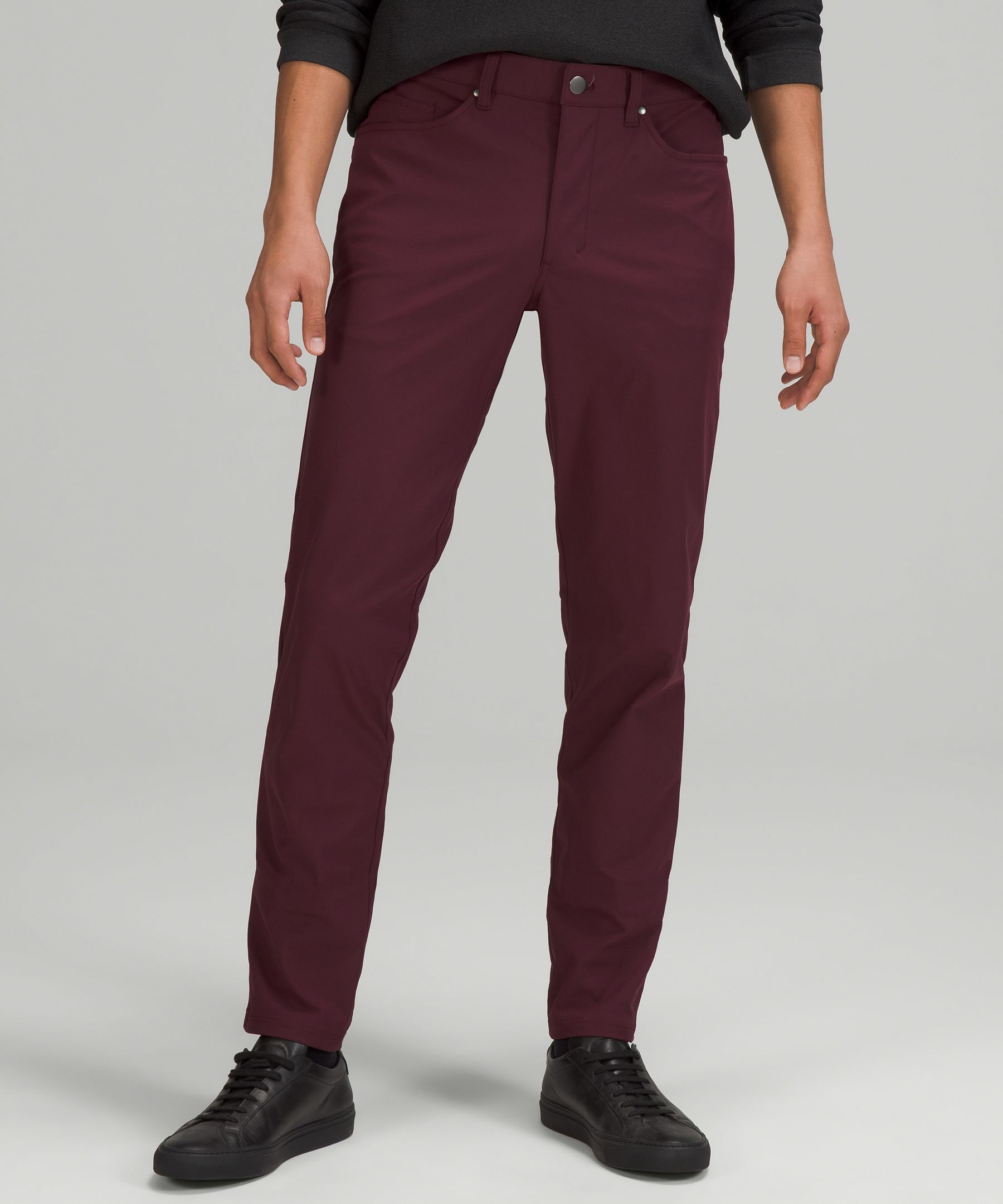 Lululemon Abc Slim-fit Pants 34" Warpstreme In Cassis