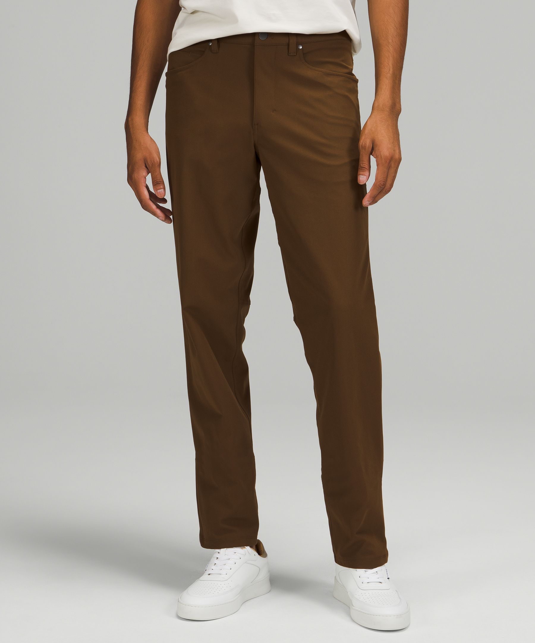 Lululemon Abc Classic-fit Pants 28 Warpstreme In Brown