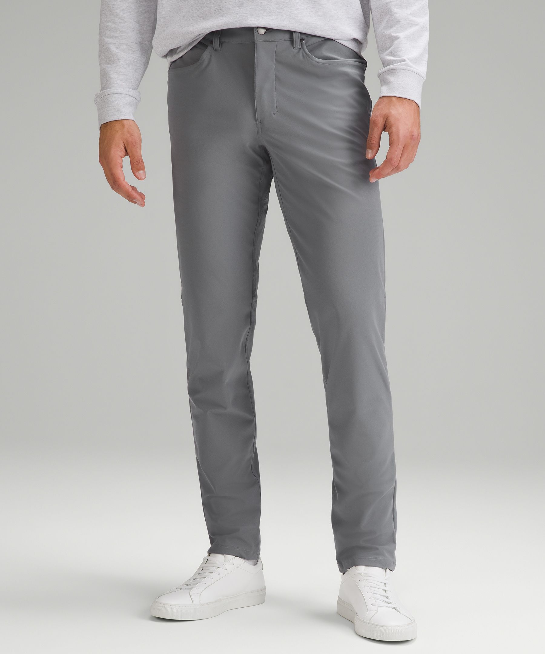 Lululemon Abc Classic-fit 5 Pocket Pants 34" Warpstreme In Asphalt Grey