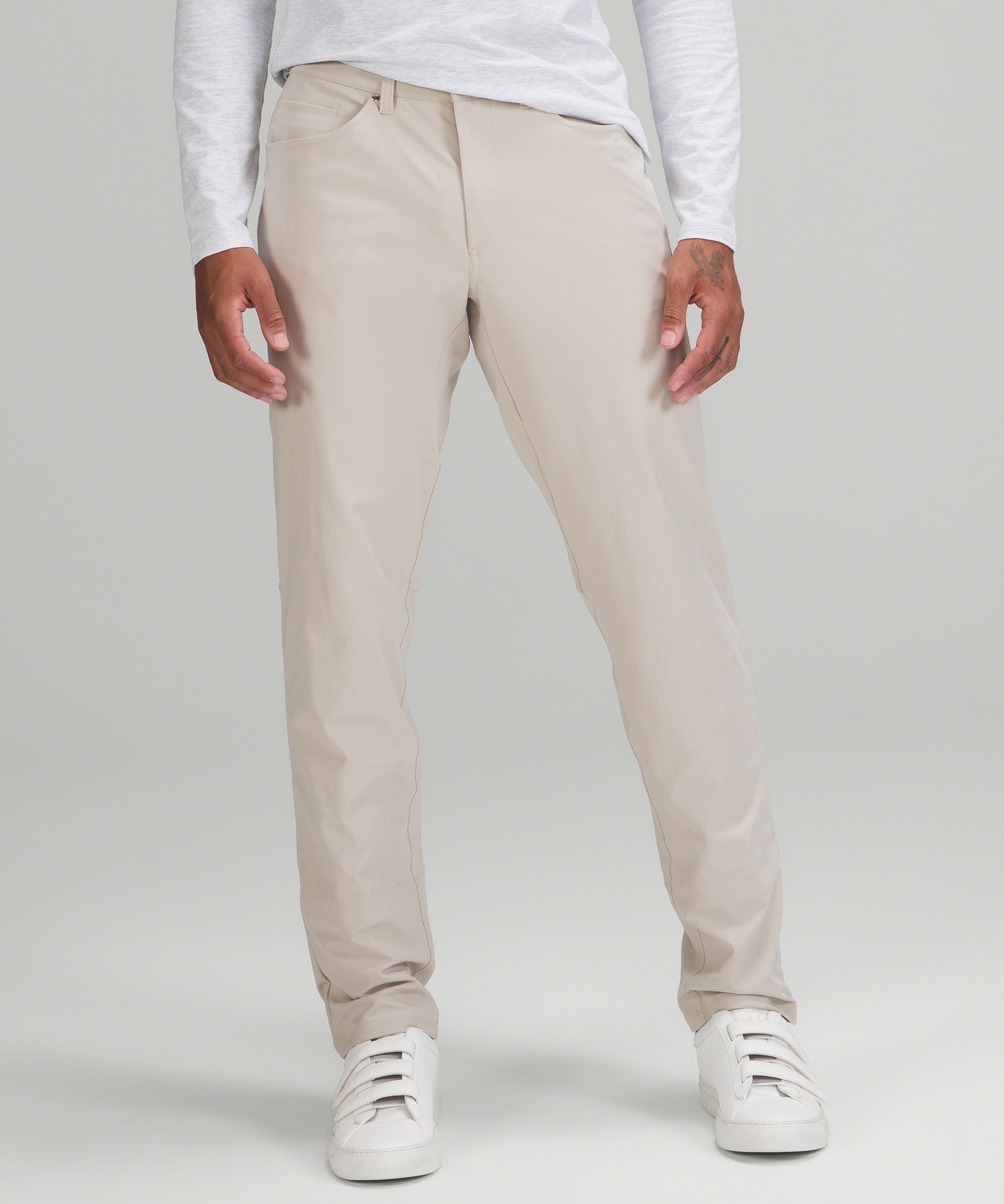 Lululemon Abc Classic-fit Pants 34" Warpstreme In Raw Linen