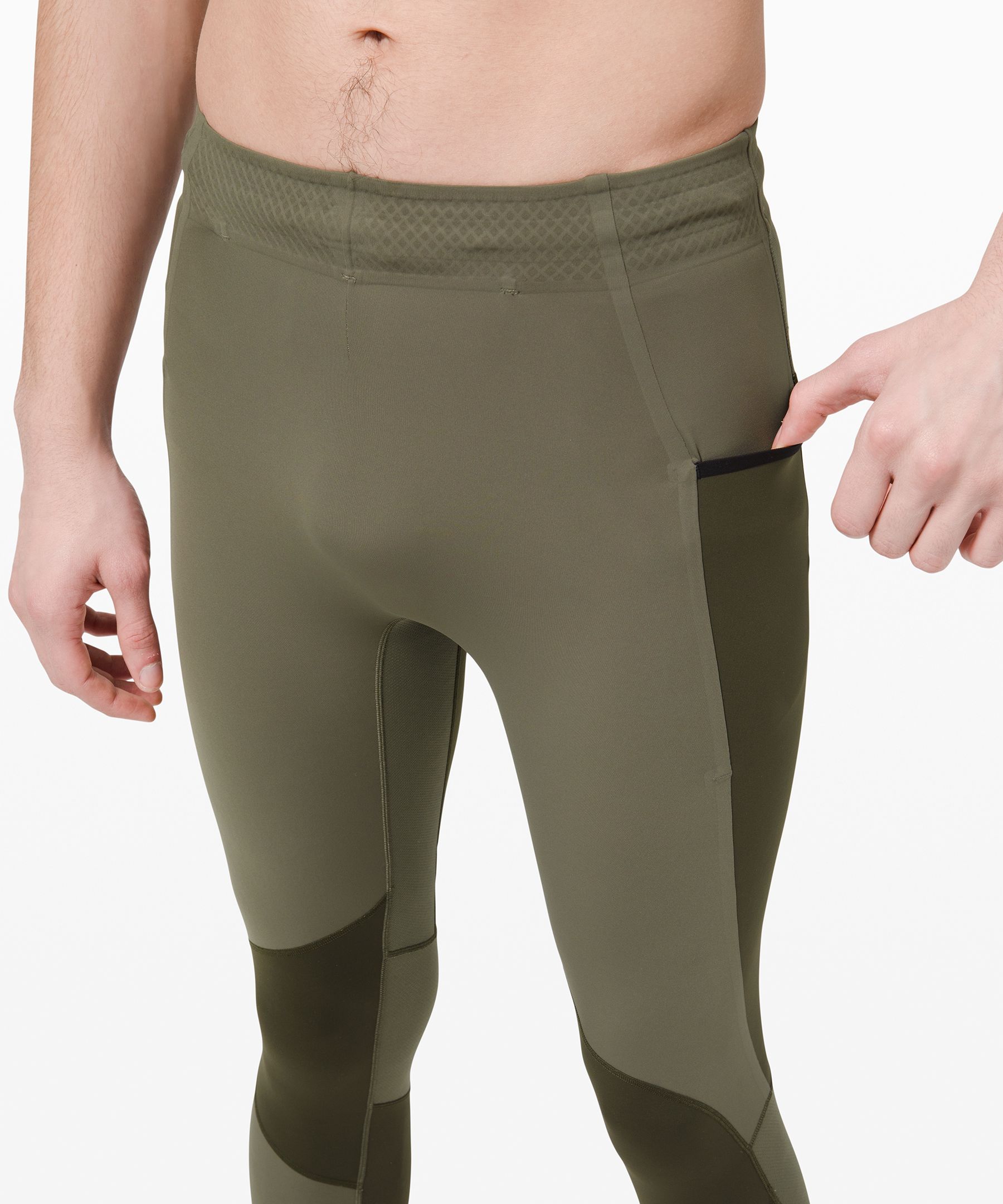 Lululemon Surge Tights Nulux 22 In Army Green/dark Olive