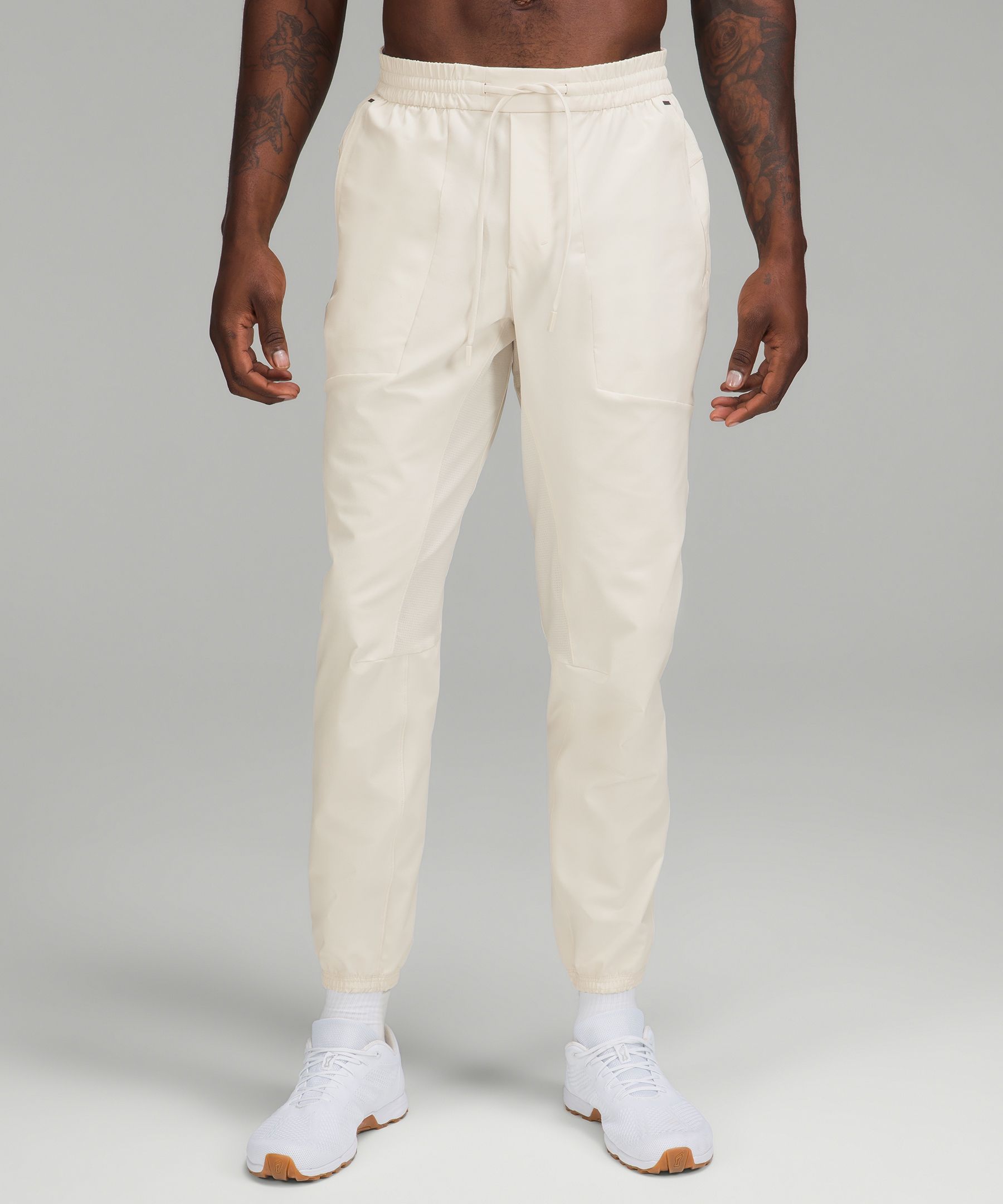 Buy Lululemon License To Train Joggers - Heathered Raw Linen/white At 30%  Off