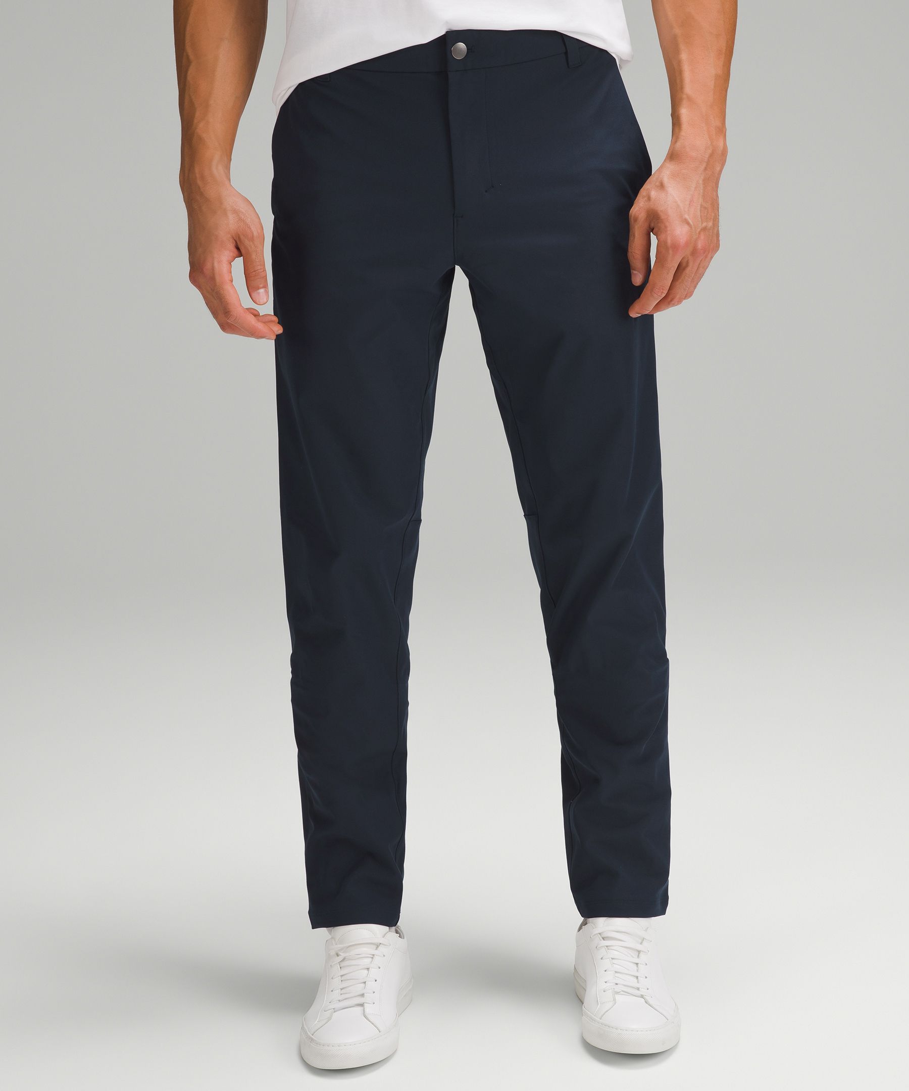 Lululemon Commission Classic-fit Pants 34" Warpstreme In True Navy