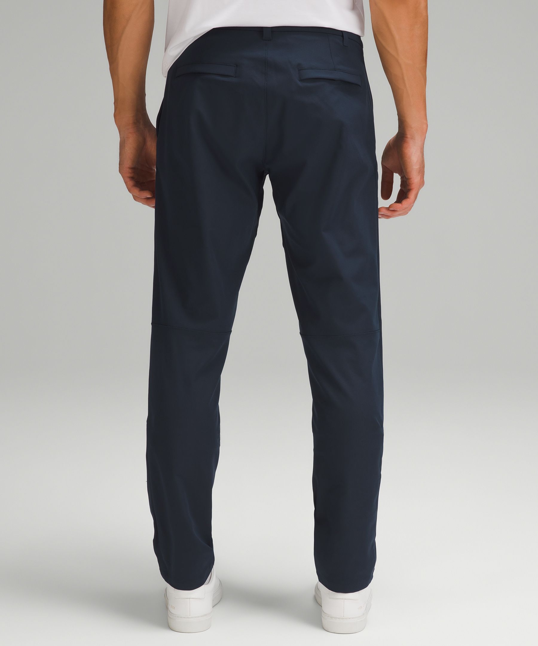 Shop Lululemon Commission Classic-fit Pants 34" Warpstreme In True Navy