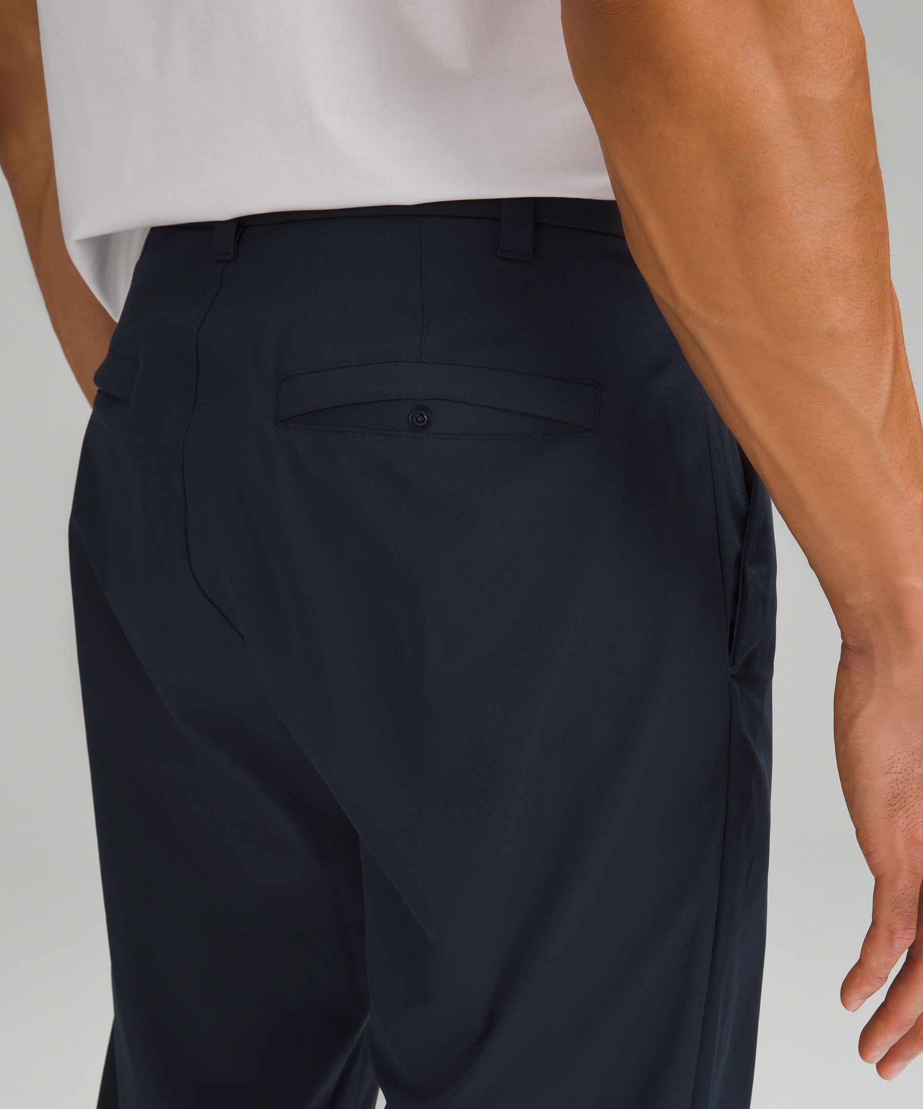 Shop Lululemon Commission Classic-fit Pants 34" Warpstreme In True Navy