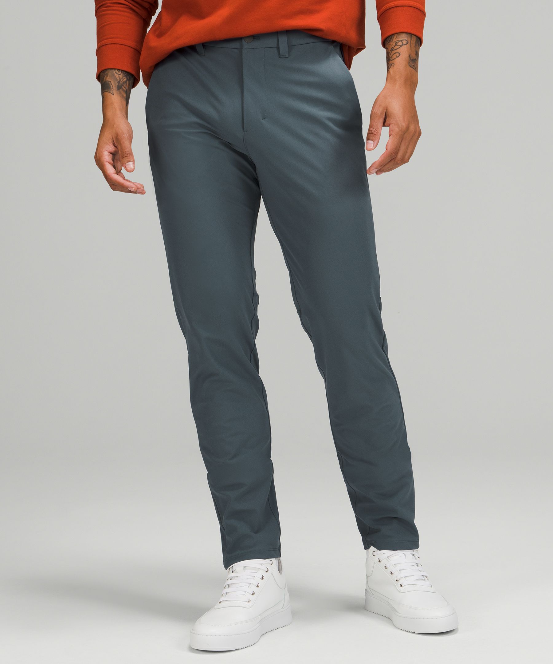 Lululemon Abc Slim-fit Pants 37 Warpstreme In Asphalt Grey