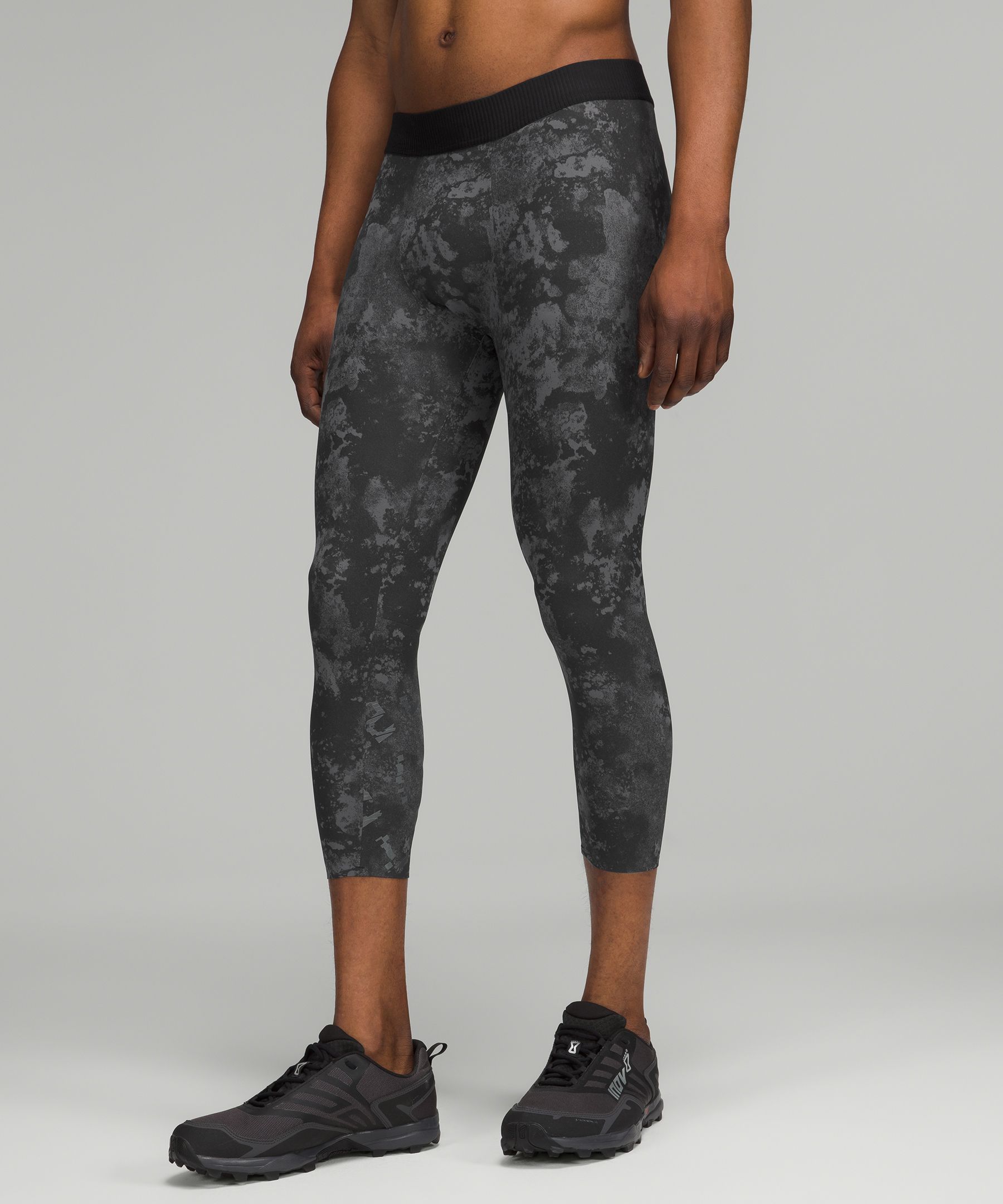 Lululemon License To Train Tights 21" In Tactile Print Anchor Black