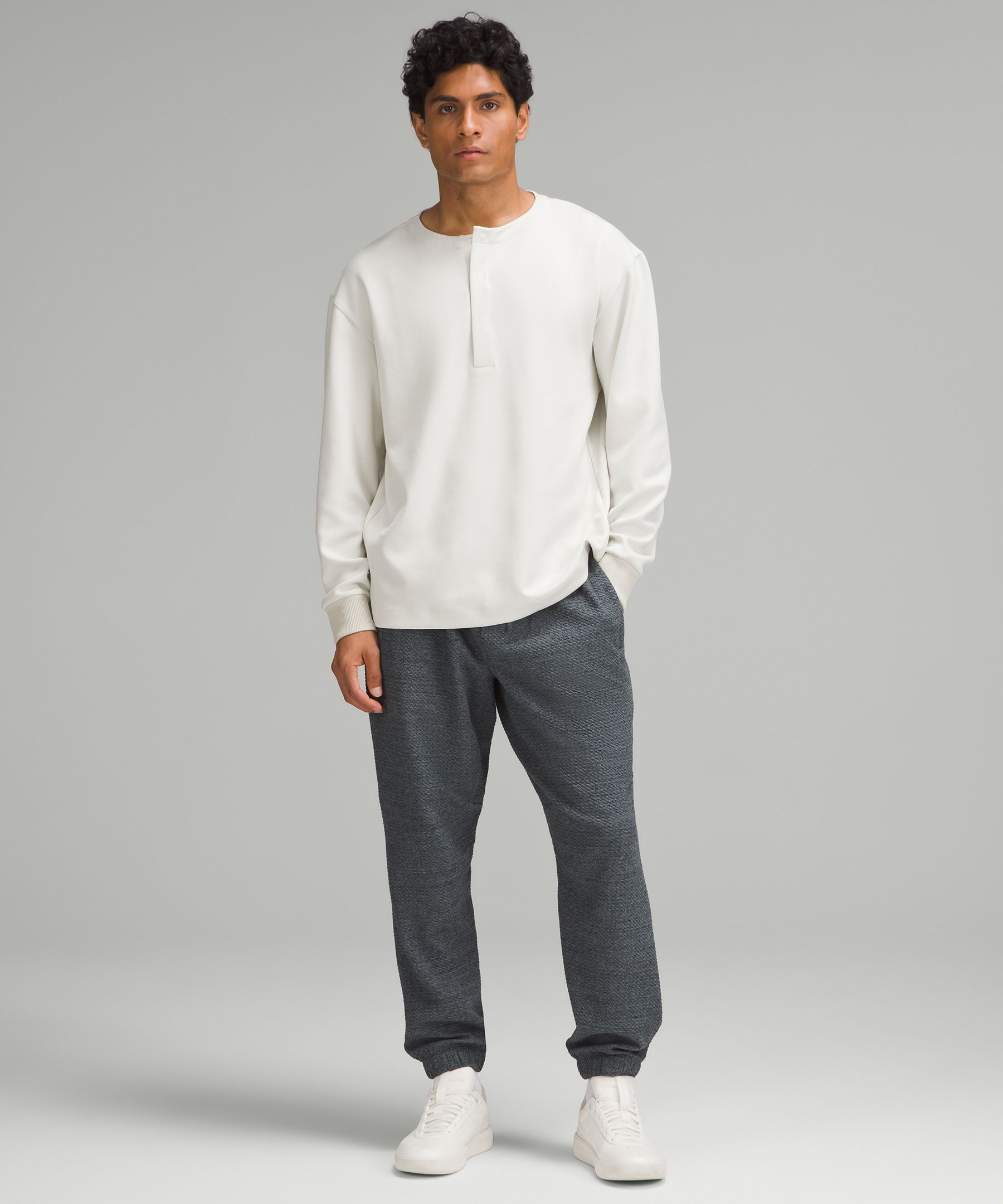 Lululemon Textured Double-knit Cotton Jogger In Gray
