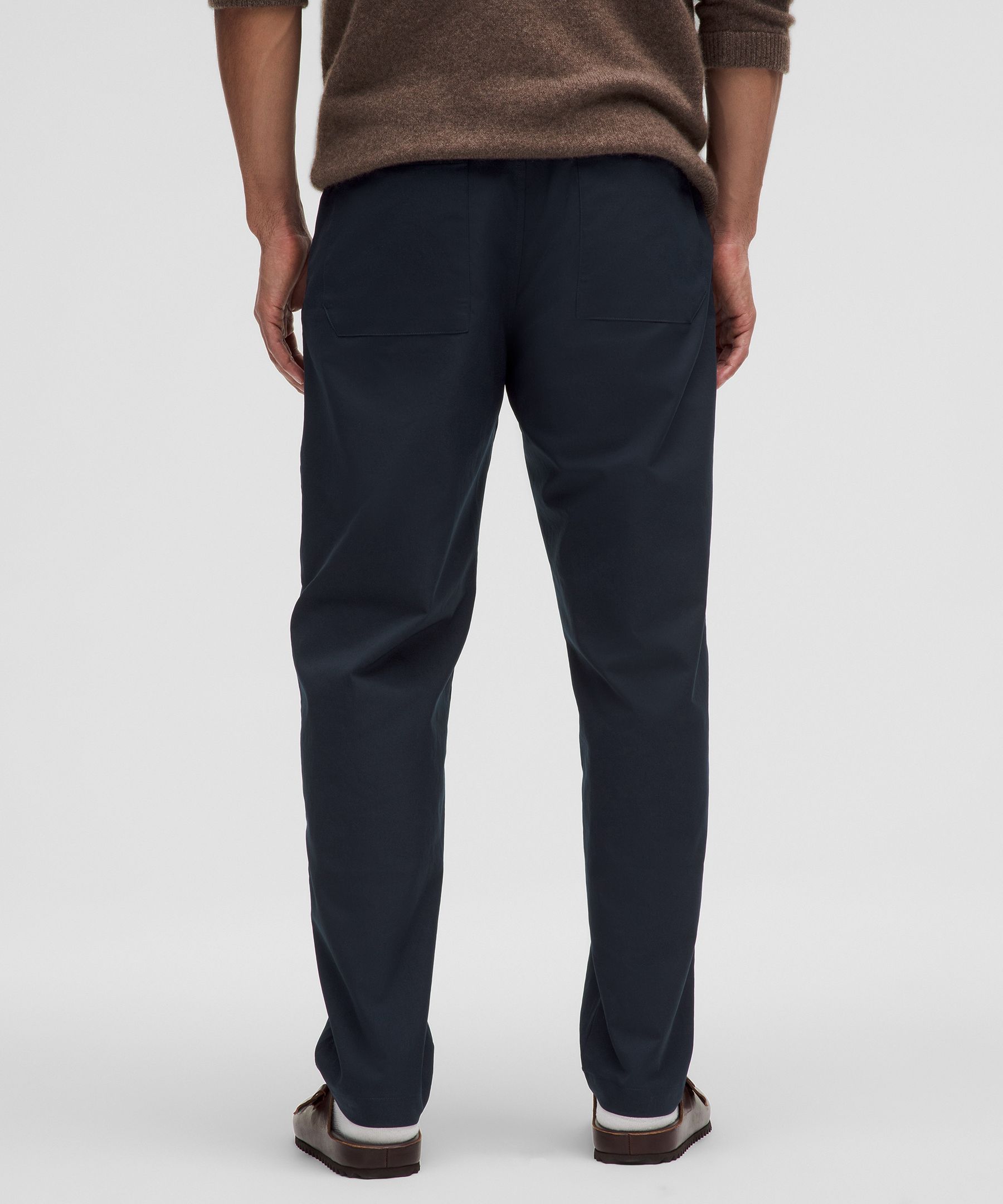 Shop Lululemon Relaxed-tapered Smooth Twill Trousers Cropped