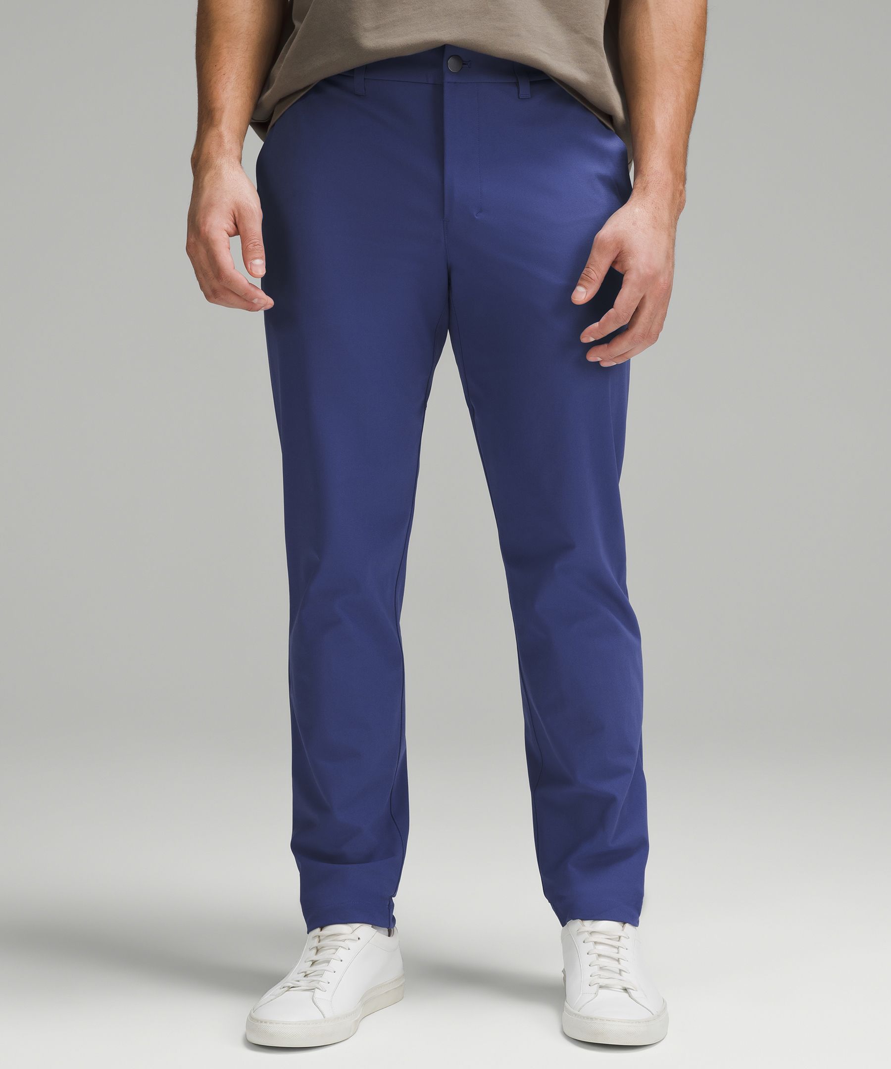 Lululemon Abc Slim-fit Trousers 32"l Warpstreme In Blue