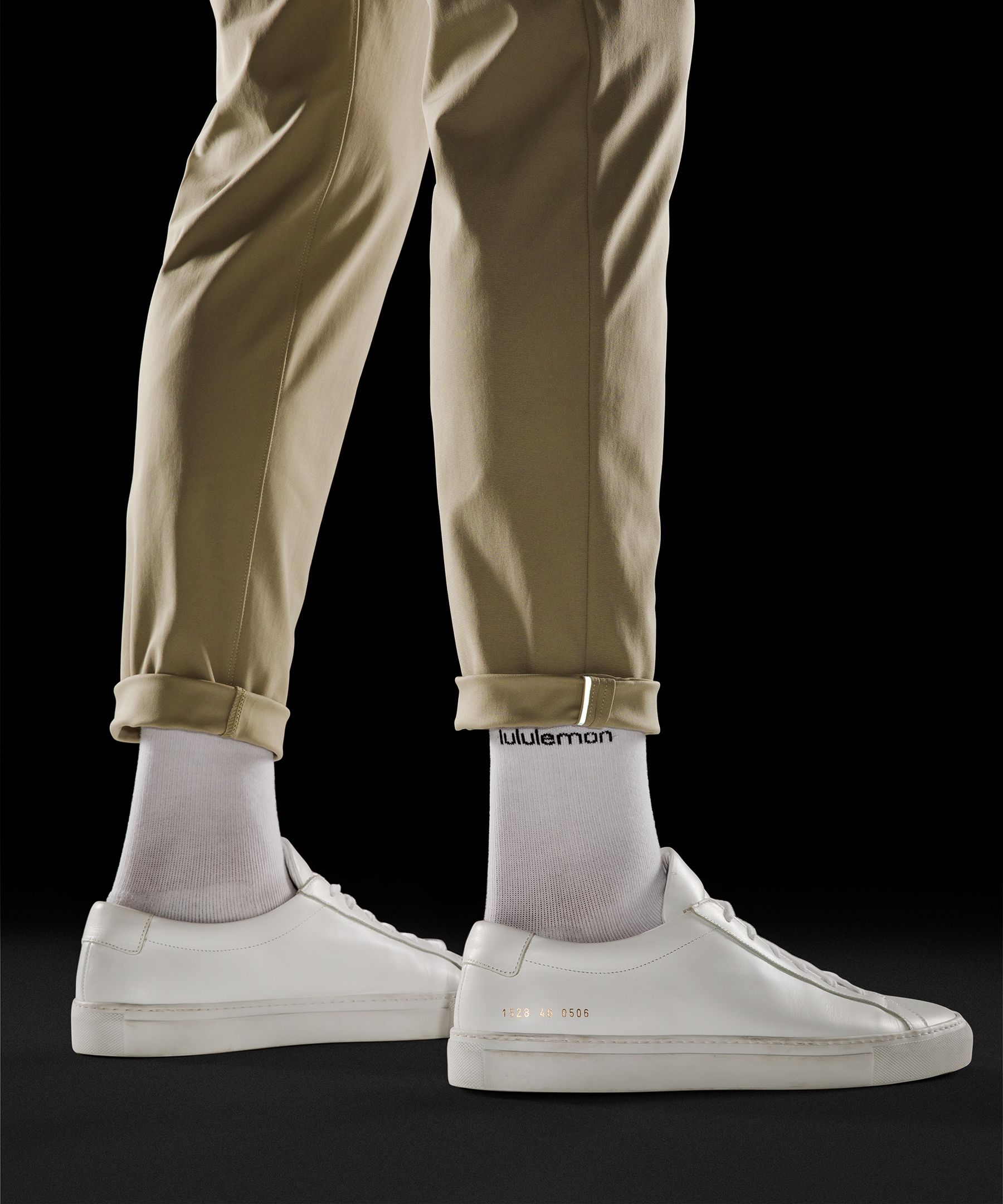 ABC Pant Slim 32” *Warpstreme in True Navy + 5 Year Basic Long Sleeve (size  L) in White and a pair of all white minimalist sneakers makes for a perfect  casual Friday